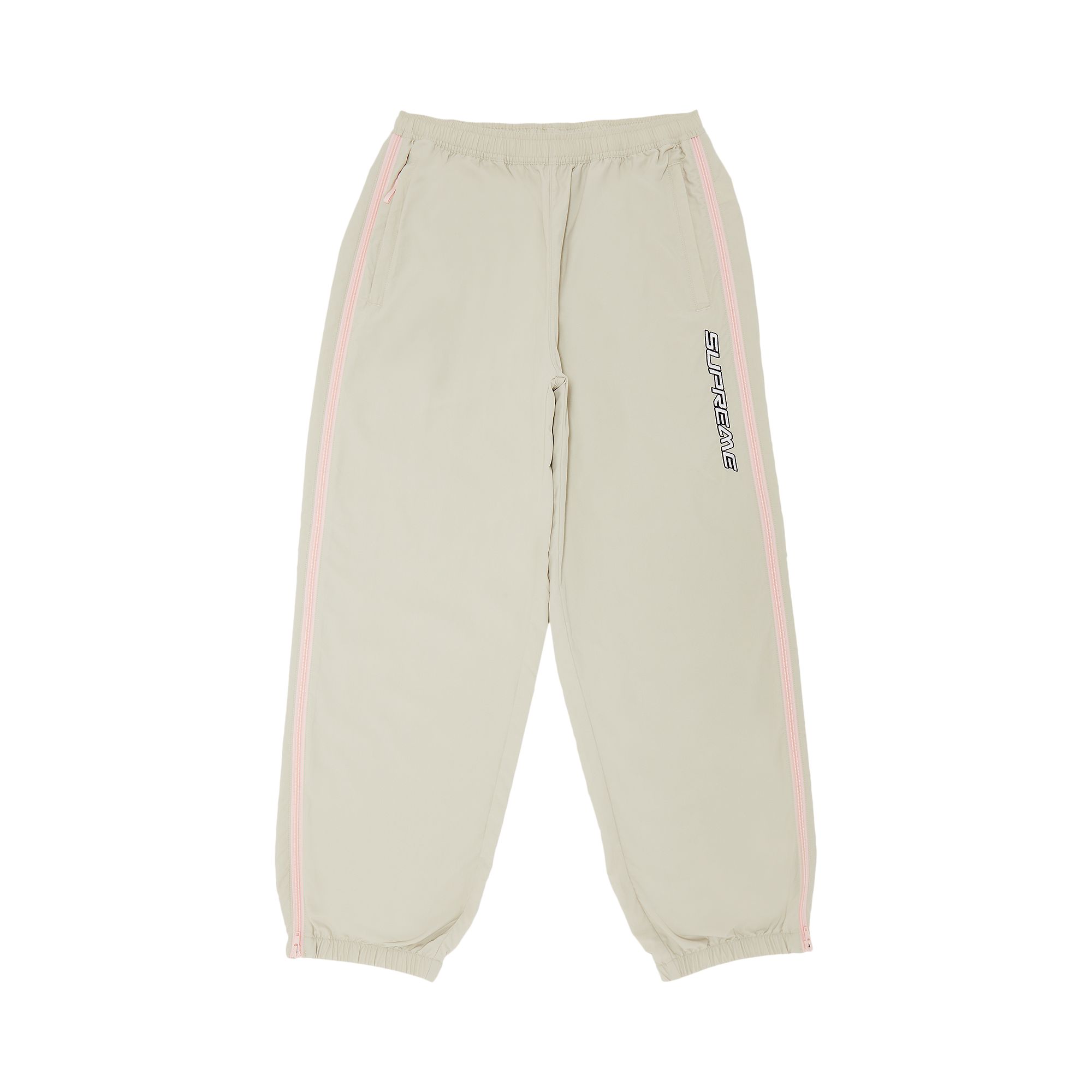 Pre-owned Supreme Contrast Zip Warm Up Pant 'tan' | Men's Size M In Brown