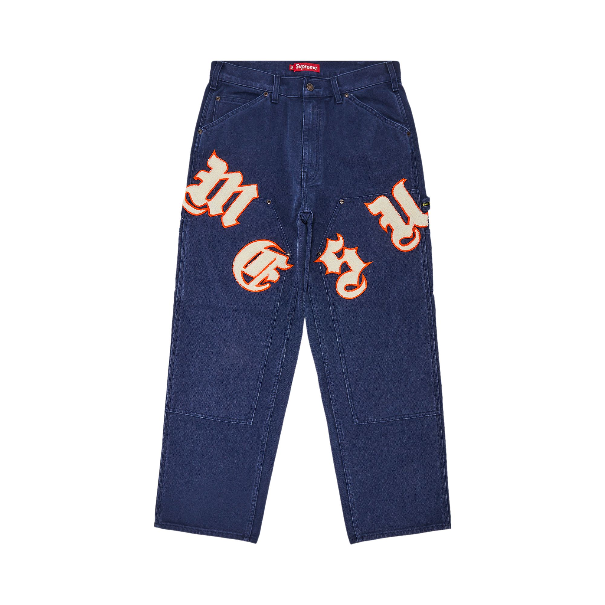 Pre-owned Supreme Old English Canvas Double Knee Painter Pant 'navy' | Blue | Men's Size 32