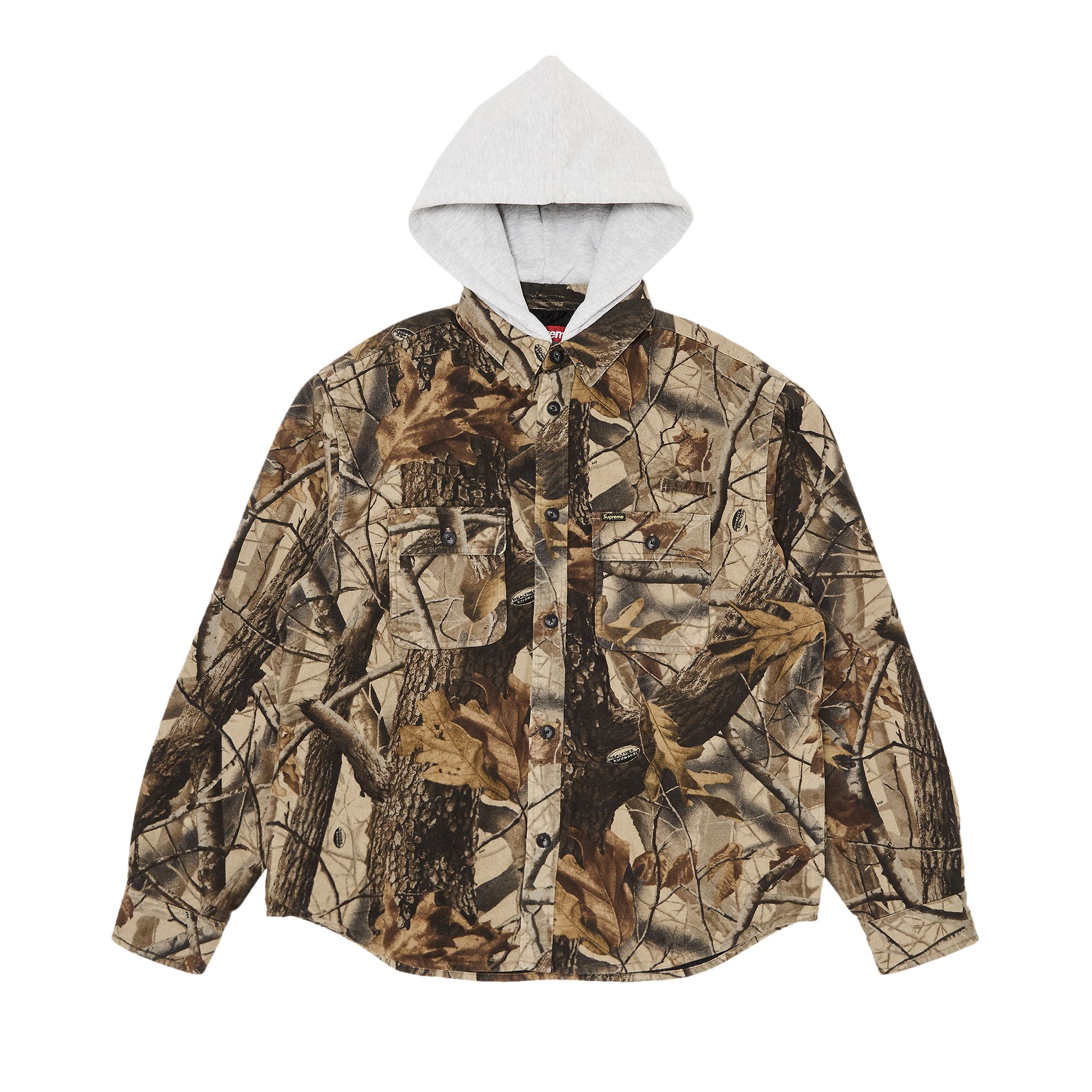 Pre-owned Supreme Quilted Lined Hooded Flannel Shirt 'realtree Hardwoods Camo' | Multi-color | Men's Size M