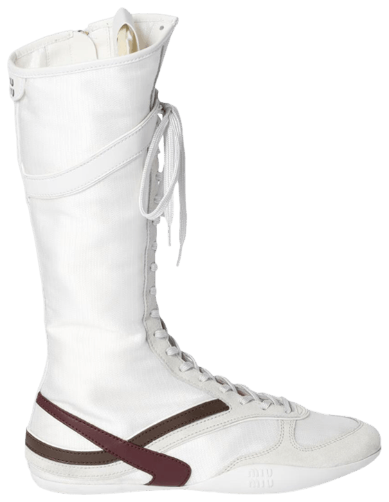 Miu Miu Wmns Gymnasium Boxeur Boot White Burgundy