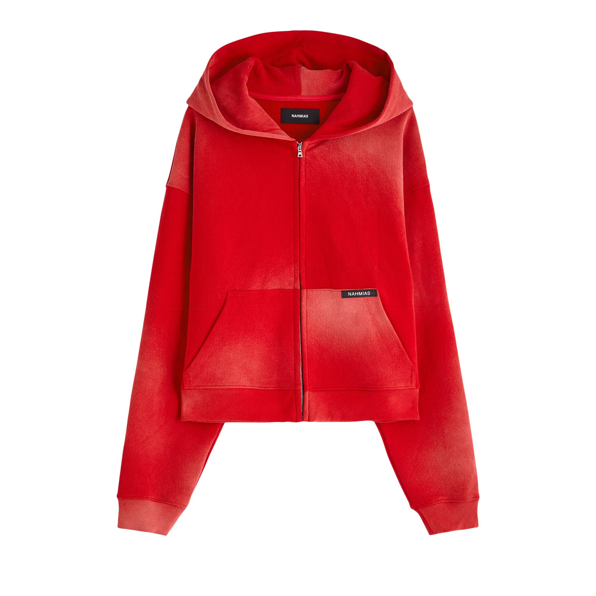 Pre-owned Nahmias Sunfade Boxy Zip-up Hoodie 'sunfade Cherry' | Red | Men's Size M