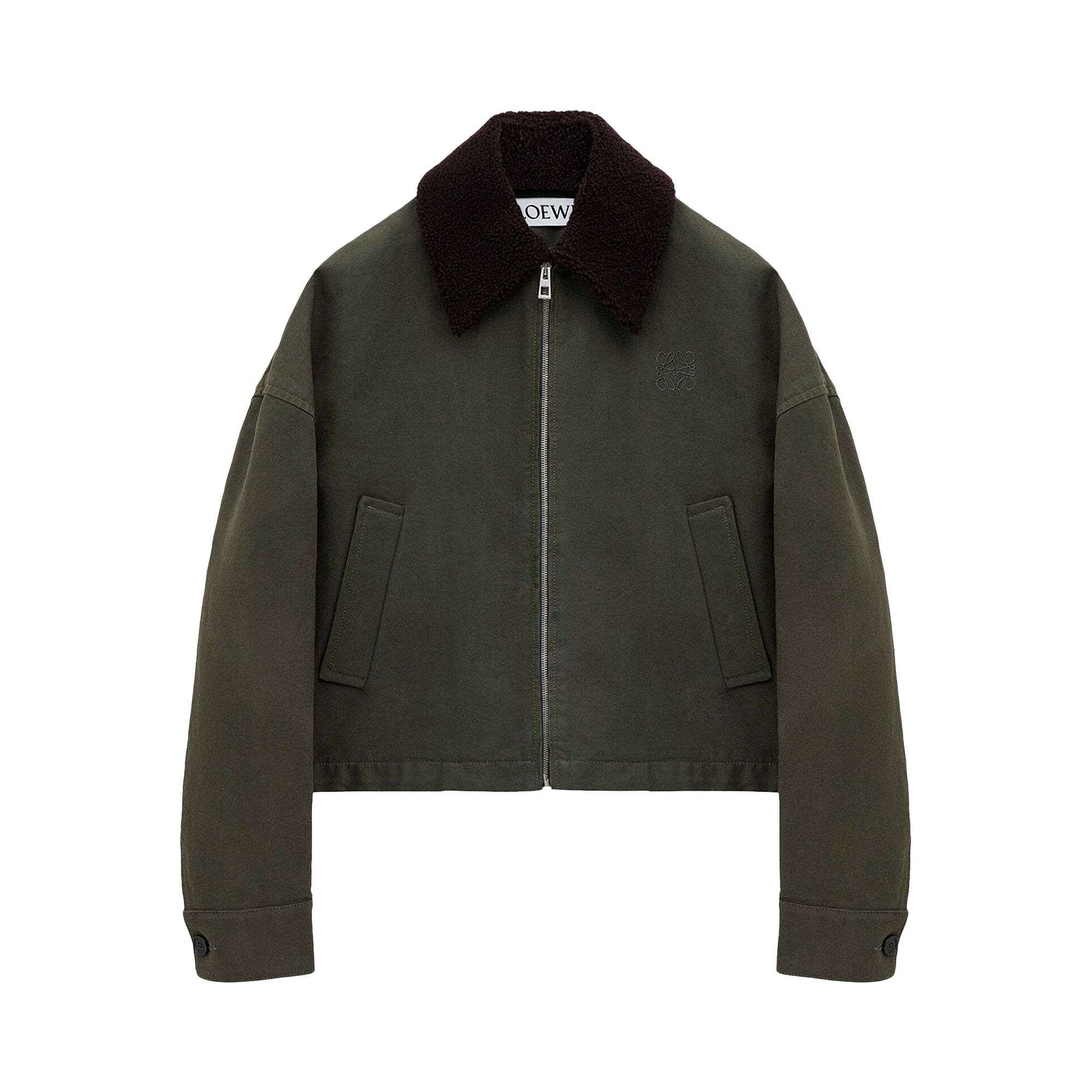Pre-owned Loewe Wool Jacket 'khaki Green' | Women's Size 38