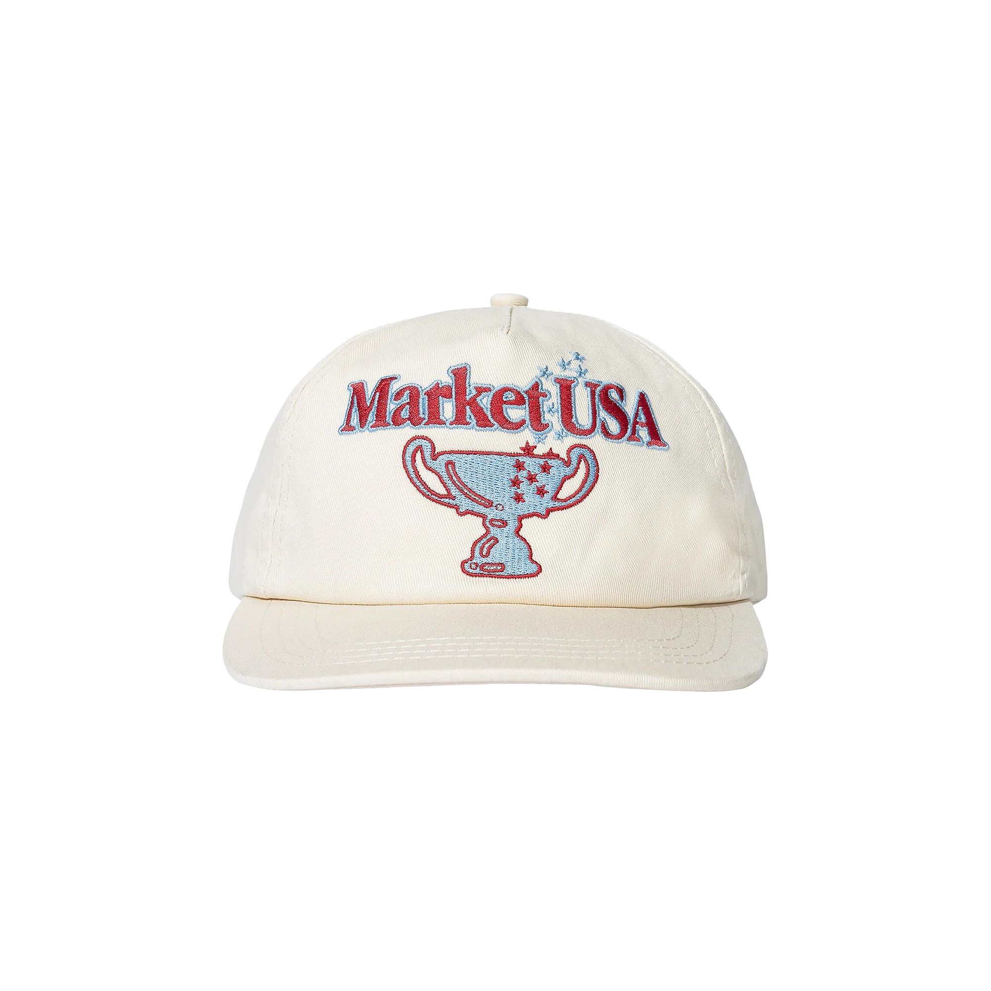 Pre-owned Market 1990 5 Panel Hat 'butter Cream' | Men's Size Onesize In White