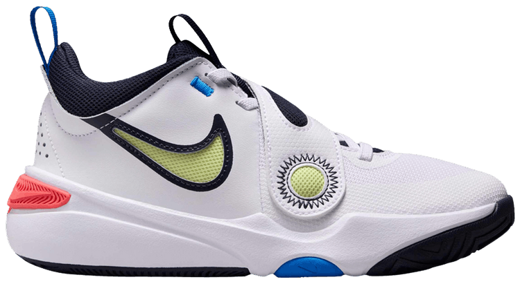 Nike Team Hustle D11 GS White Photo Blue Light Lemon Twist