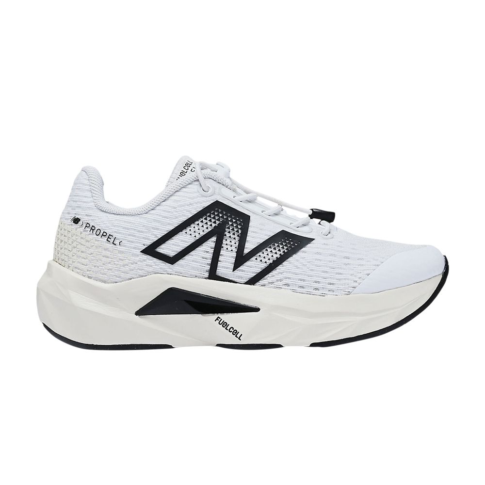 Pre-owned New Balance Fuelcell Propel V5 Bungee Lace Little Kid 'white Black' | Kid's Size 11.5