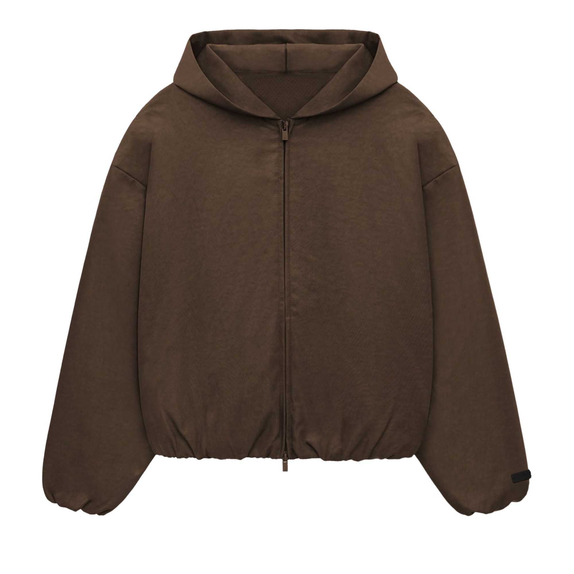 Pre-owned Essentials Fear Of God Textured Nylon Hooded Bomber Jacket 'brown' | Women's Size M