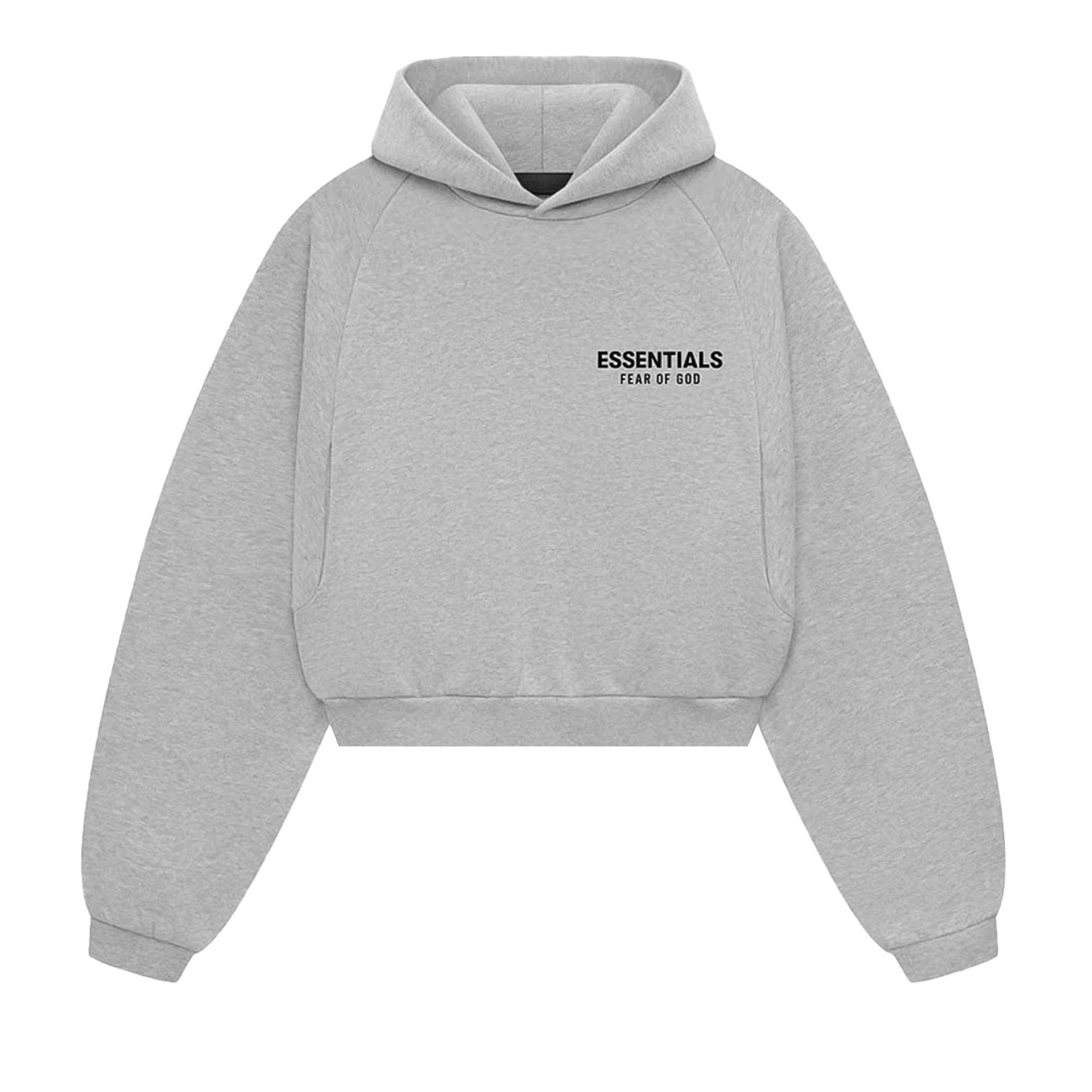 Pre-owned Essentials Fear Of God Fleece Cropped Hoodie 'grey' | Women's Size Xxs