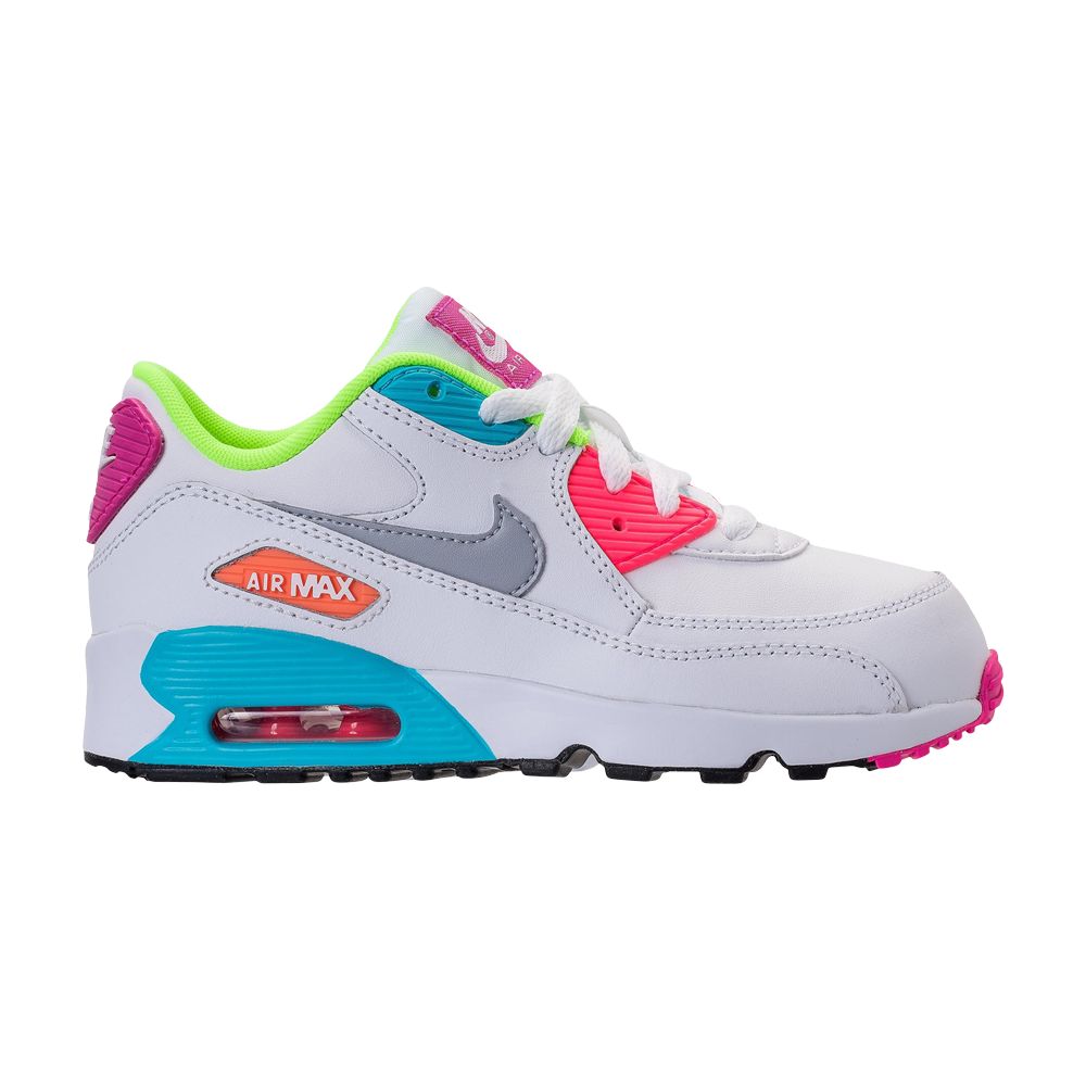 Pre-owned Nike Air Max 90 Leather Ps 'white Multi-color' | Kid's Size 3