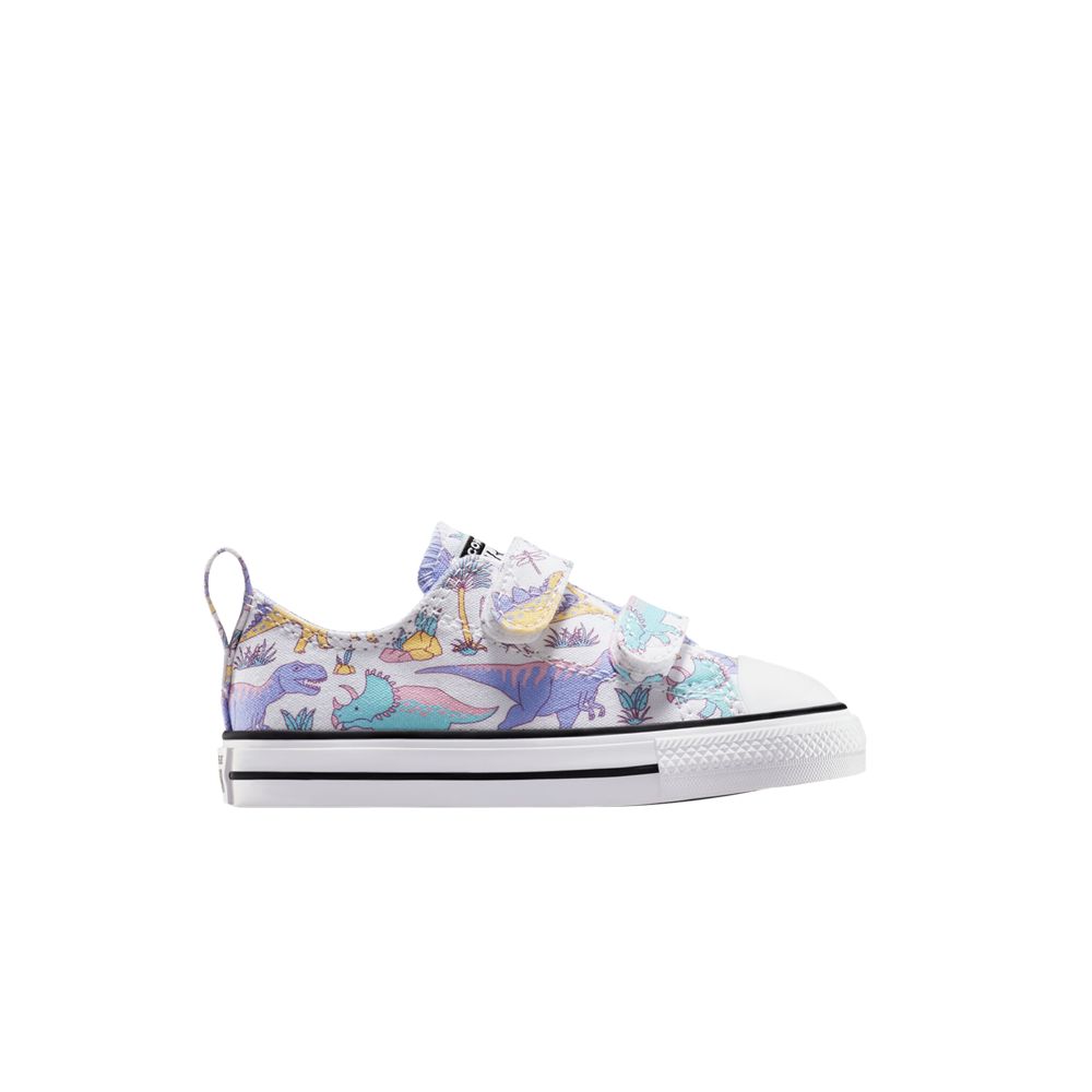 Pre-owned Converse Chuck Taylor All Star Easyon Low Td 'dino Party - White Ultraviolet' | Infant Size 7