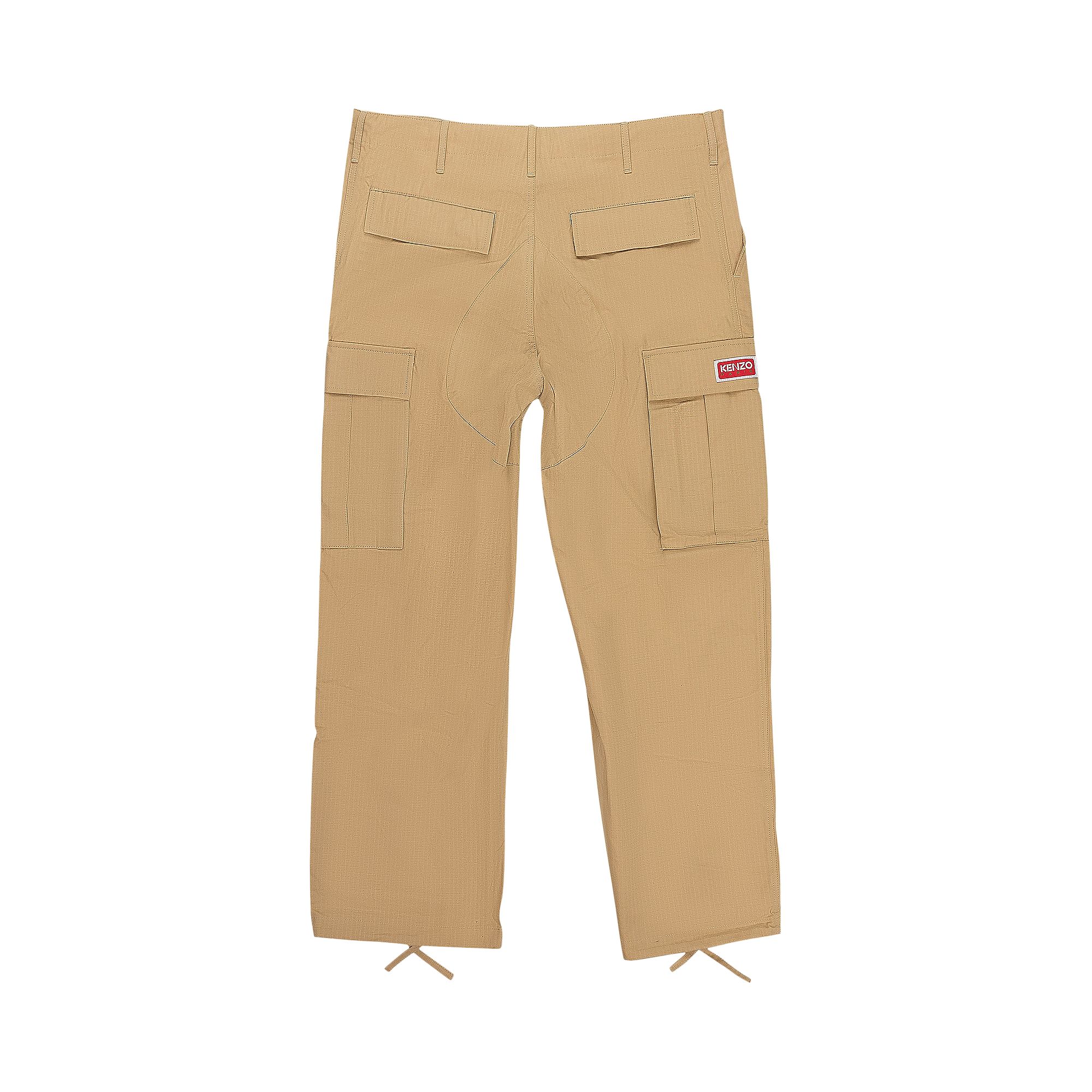 Pre-owned Kenzo Workwear Cargo Trousers 'beige' In Tan
