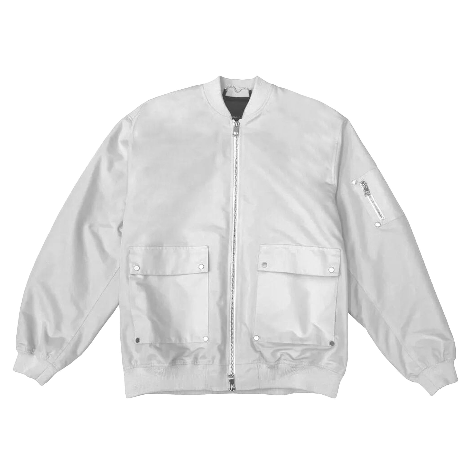Pre-owned Purple Brand Poly Oversized Bomber Jacket 'off White' | Cream | Men's Size M
