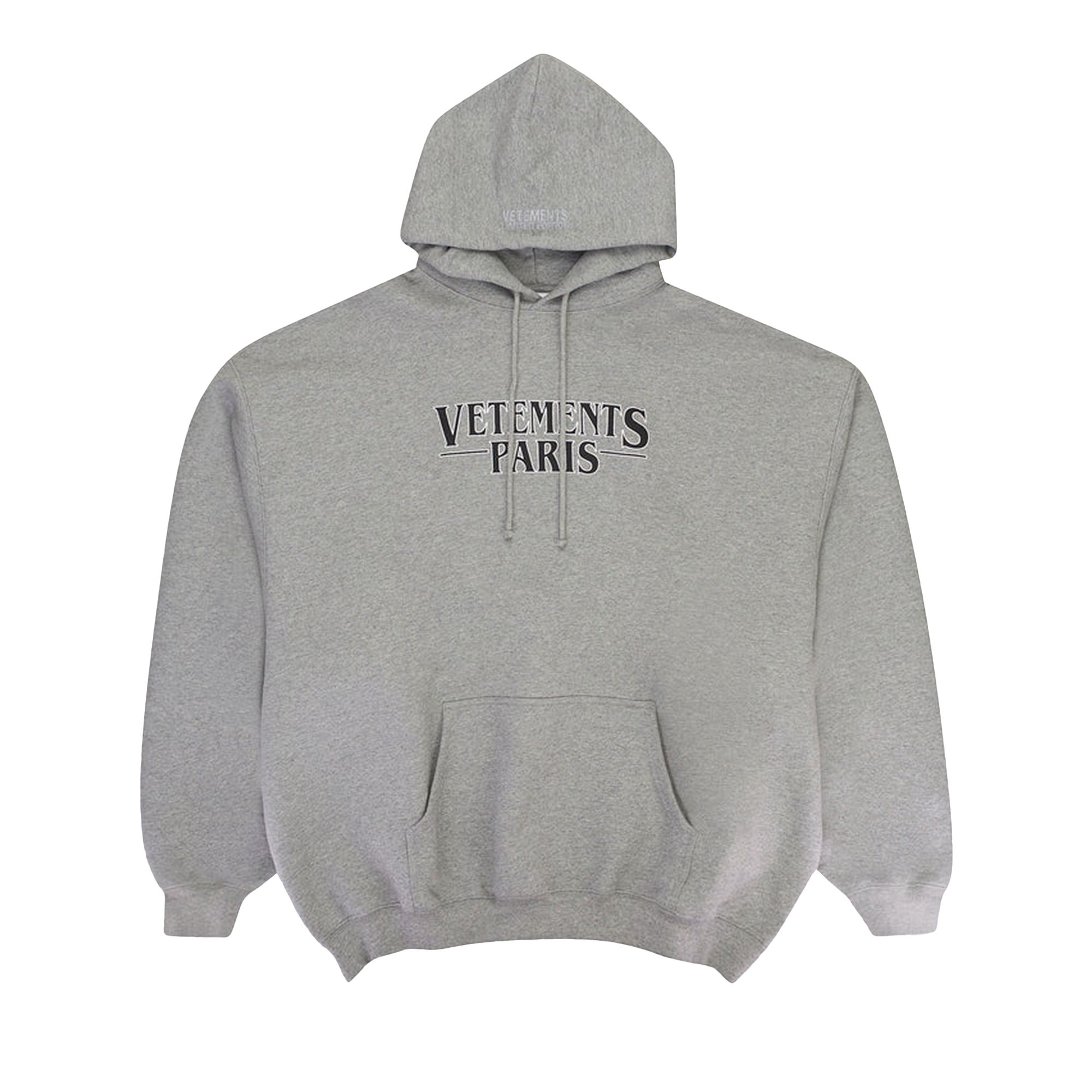 Pre-owned Vetements Paris Logo Hoodie 'grey' | Men's Size M