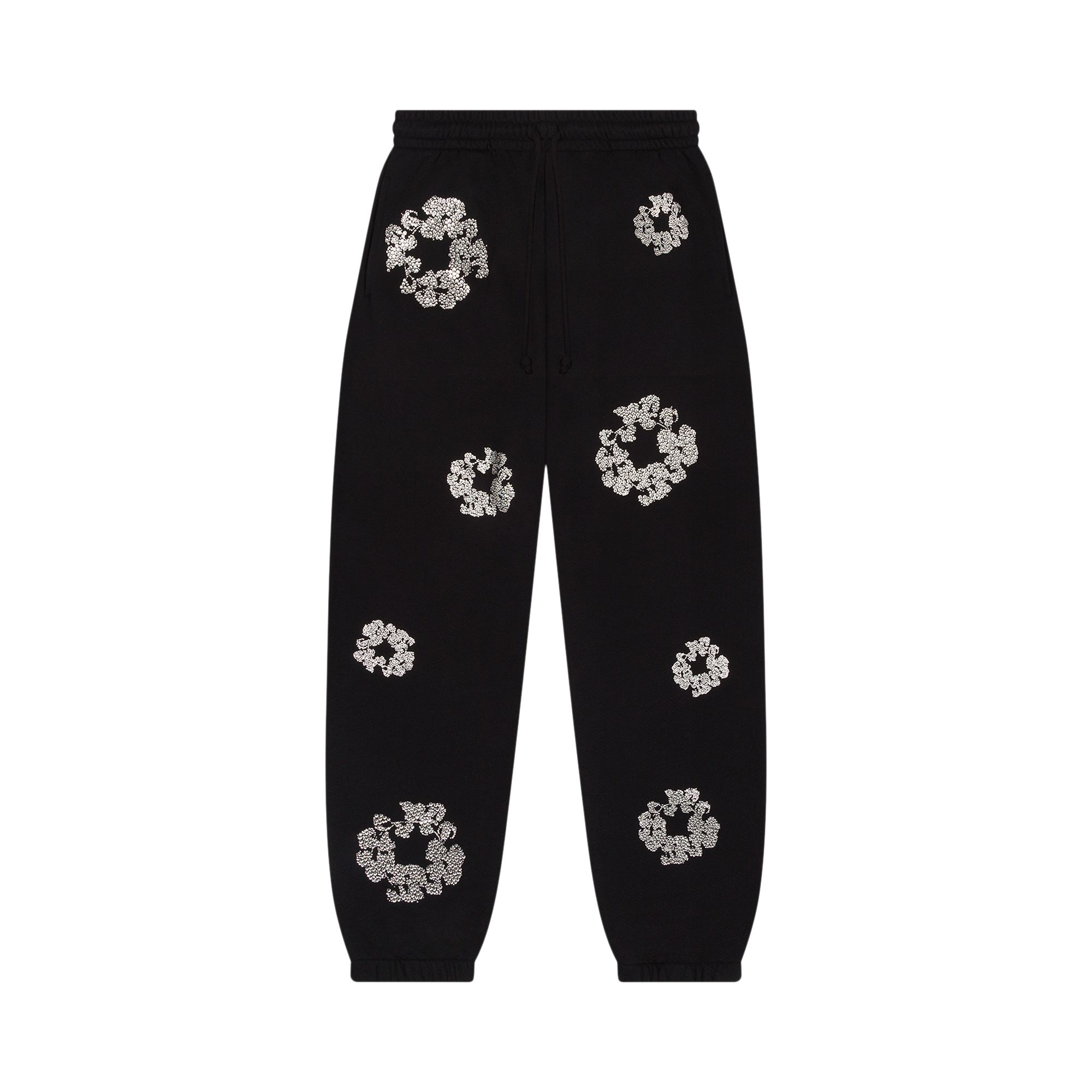 Pre-owned Denim Tears Cashmere Swarovski Cotton Wreath Sweatpants 'black' | Men's Size L