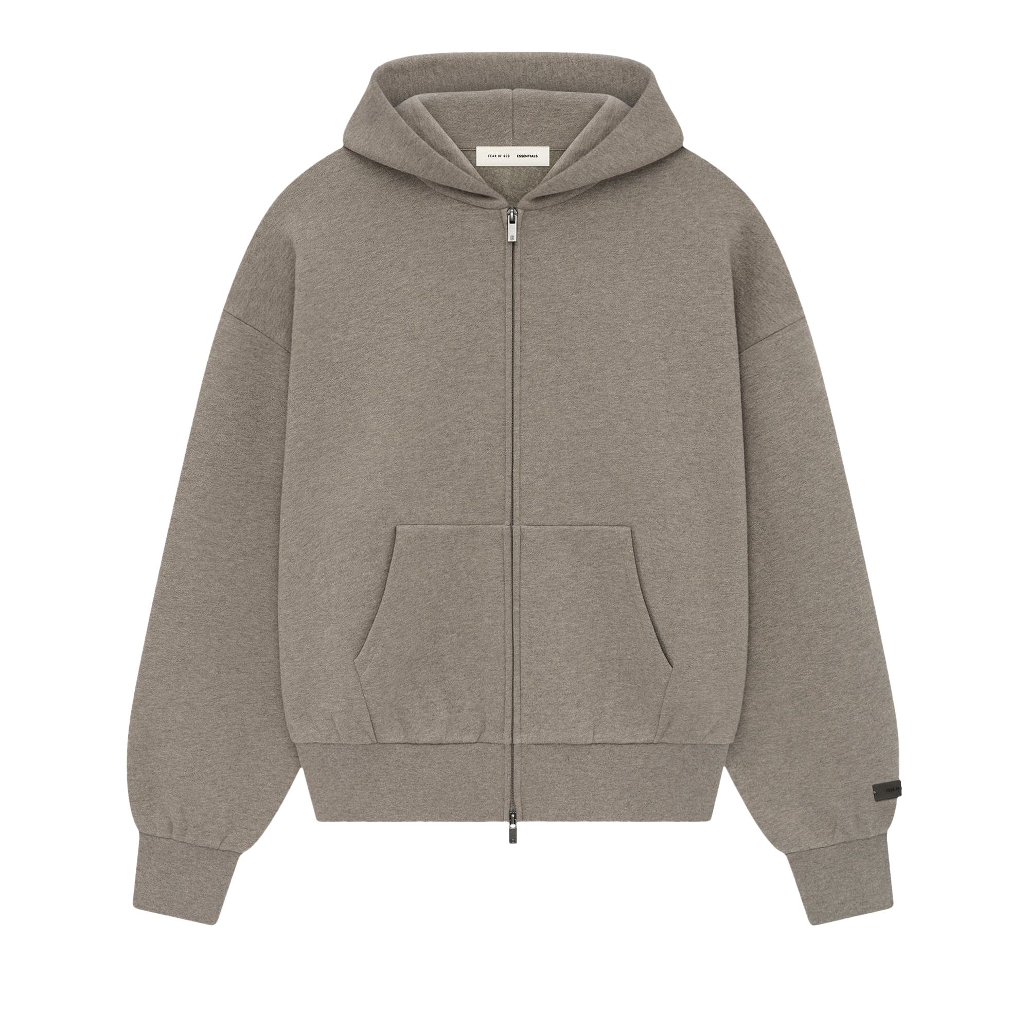 Pre-owned Essentials Fear Of God  Classic Full Zip-up Hoodie 'homestead Heather' | Grey | Men's Size S