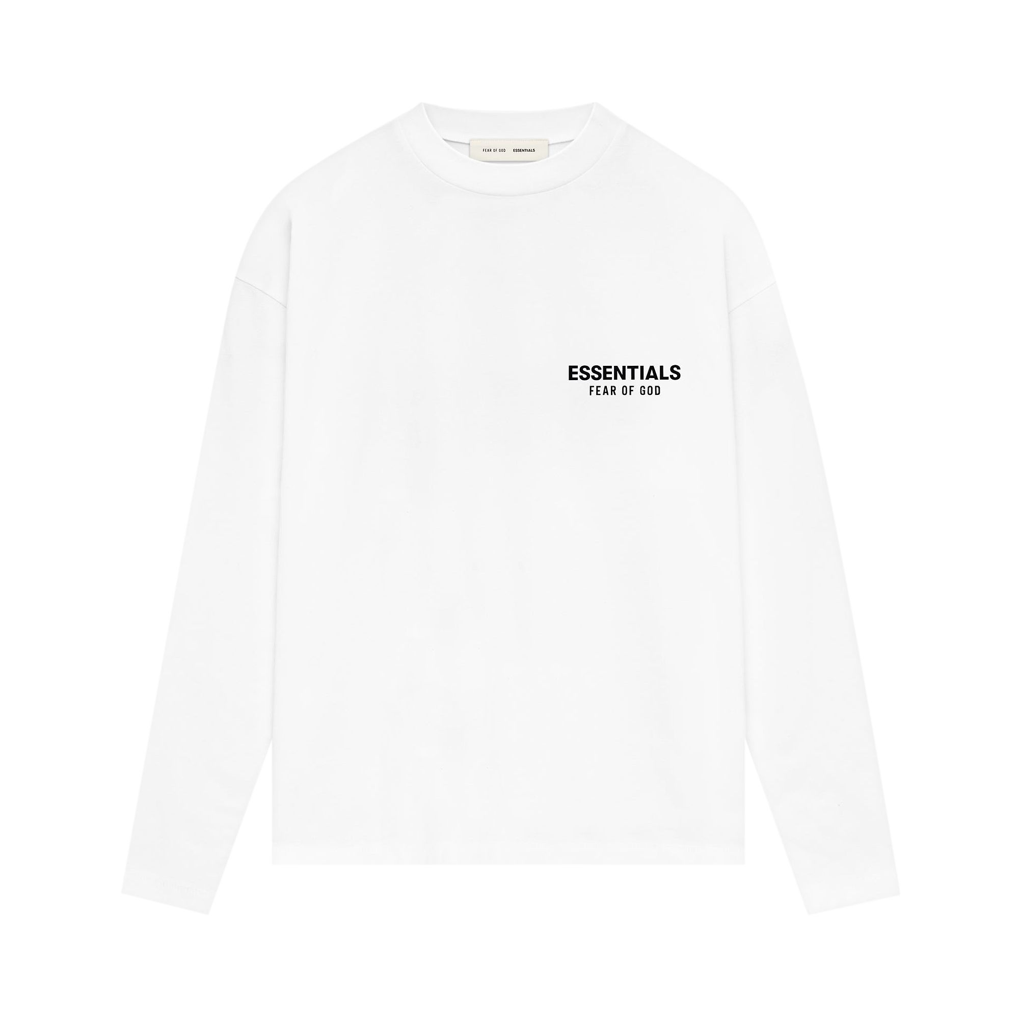 Pre-owned Essentials Fear Of God Classic Long-sleeve Tee 'bright White' | Men's Size M