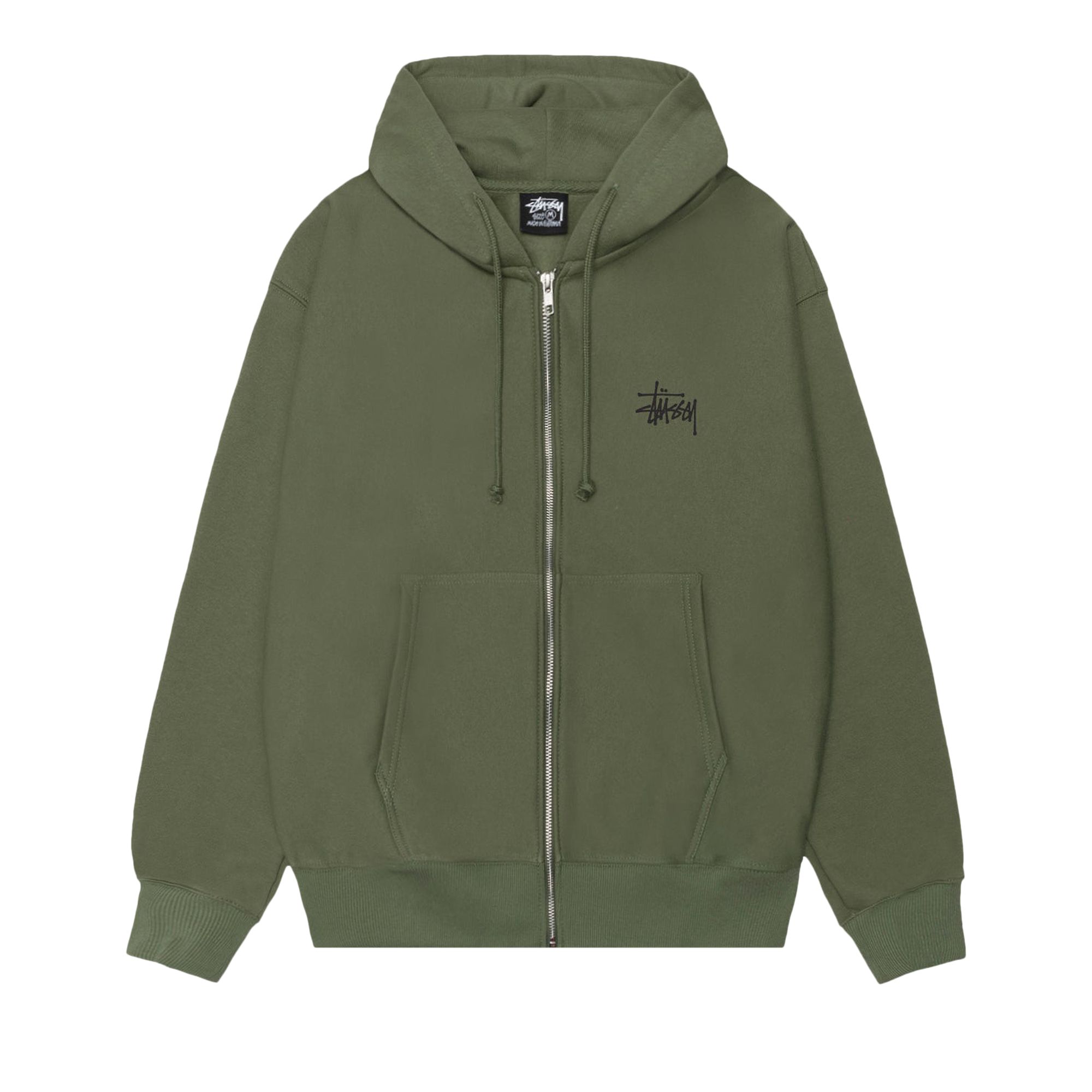 Pre-owned Stussy Basic Zip Hoodie 'olive' | Green | Men's Size L