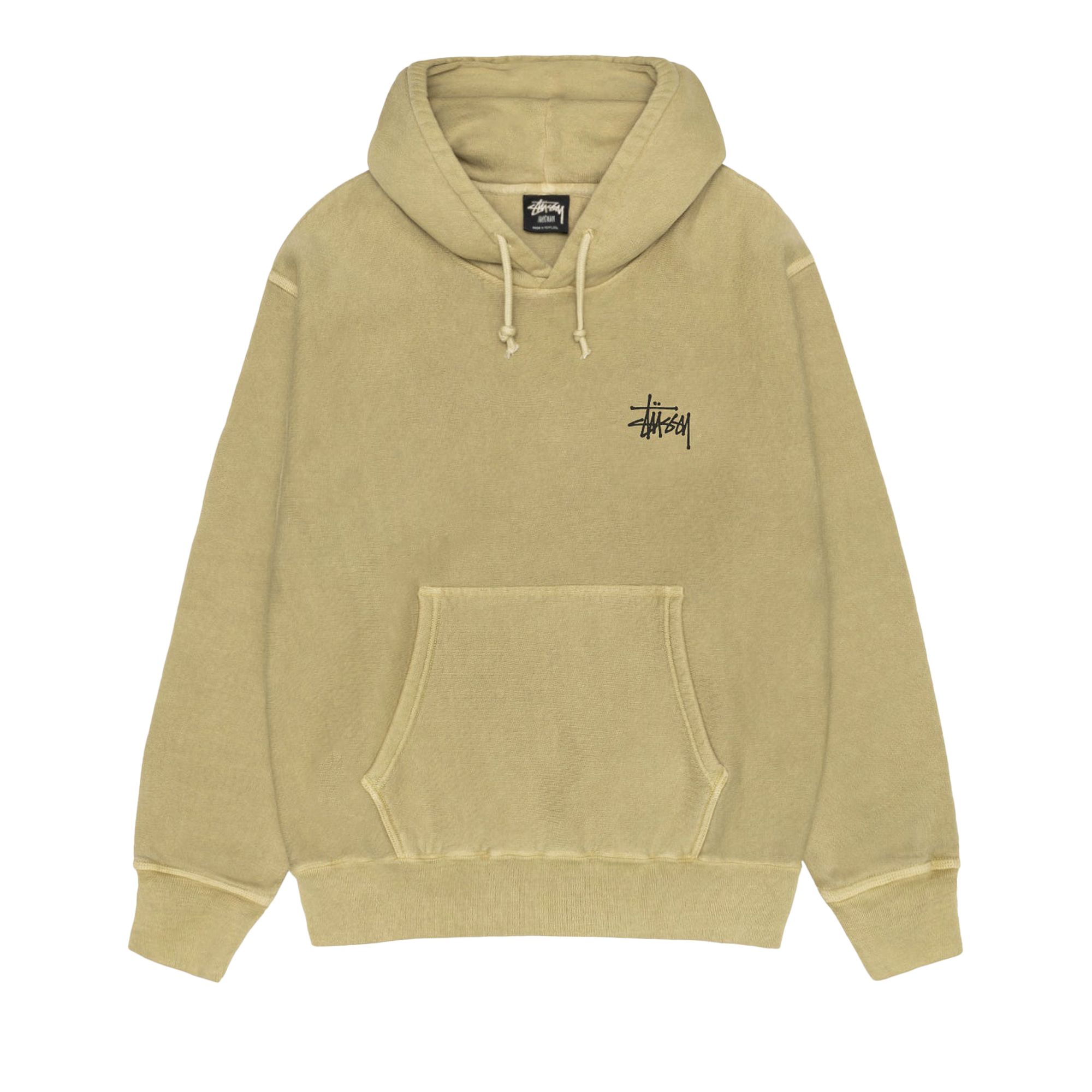 Pre-owned Stussy Basic Hoodie Pigment Dyed 'elm' | Green | Men's Size S