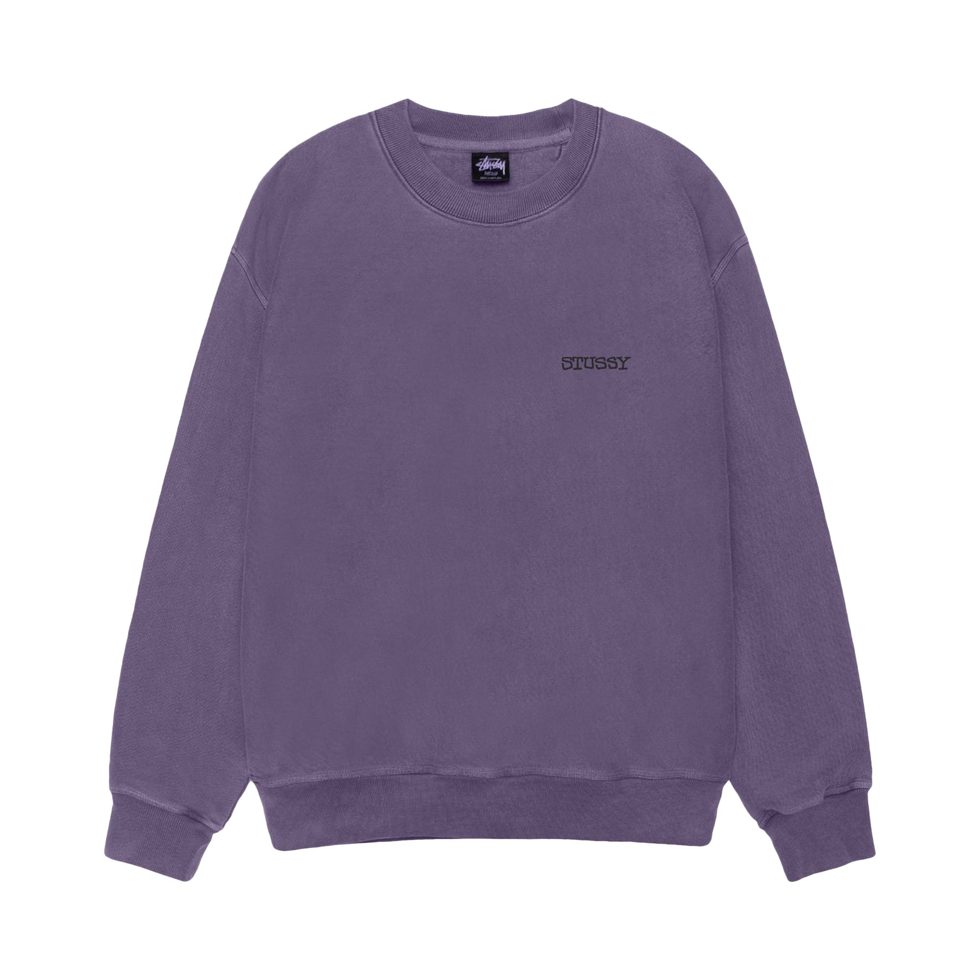 Pre-owned Stussy Jumbo Crew Pigment Dyed 'grape' | Purple | Men's Size M