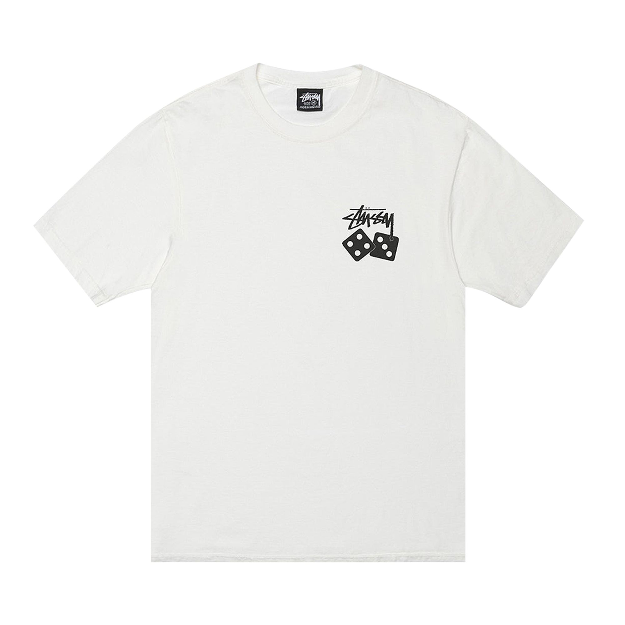 Pre-owned Stussy Dice Tee Pigment Dyed 'natural' | Cream | Men's Size M In White