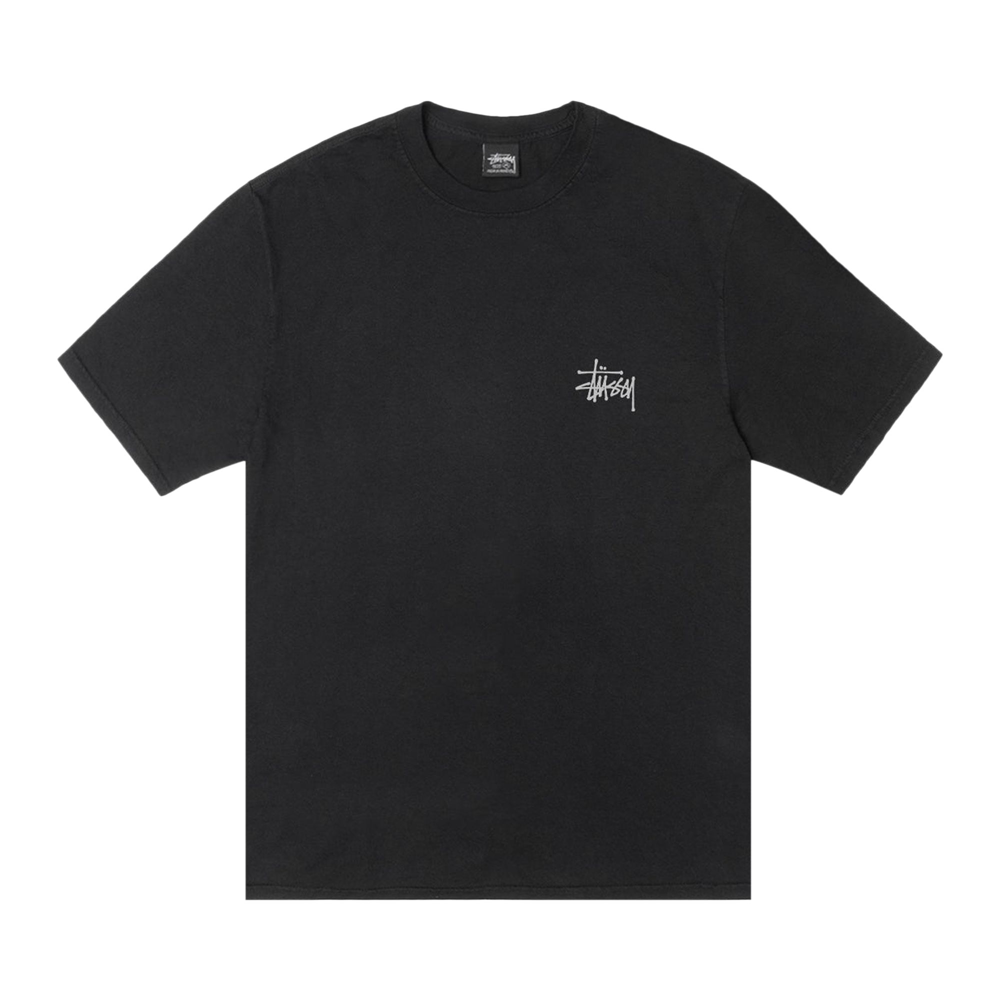 Pre-owned Stussy Basic Tee Pigment Dyed 'black/white' | Men's Size M