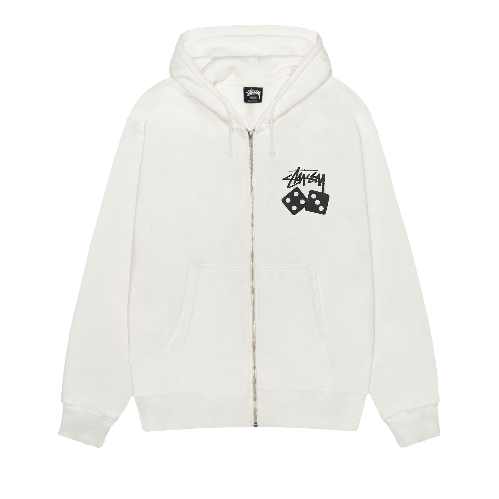 Pre-owned Stussy Dice Zip Hoodie Pigment Dyed 'natural' | Cream | Men's Size M