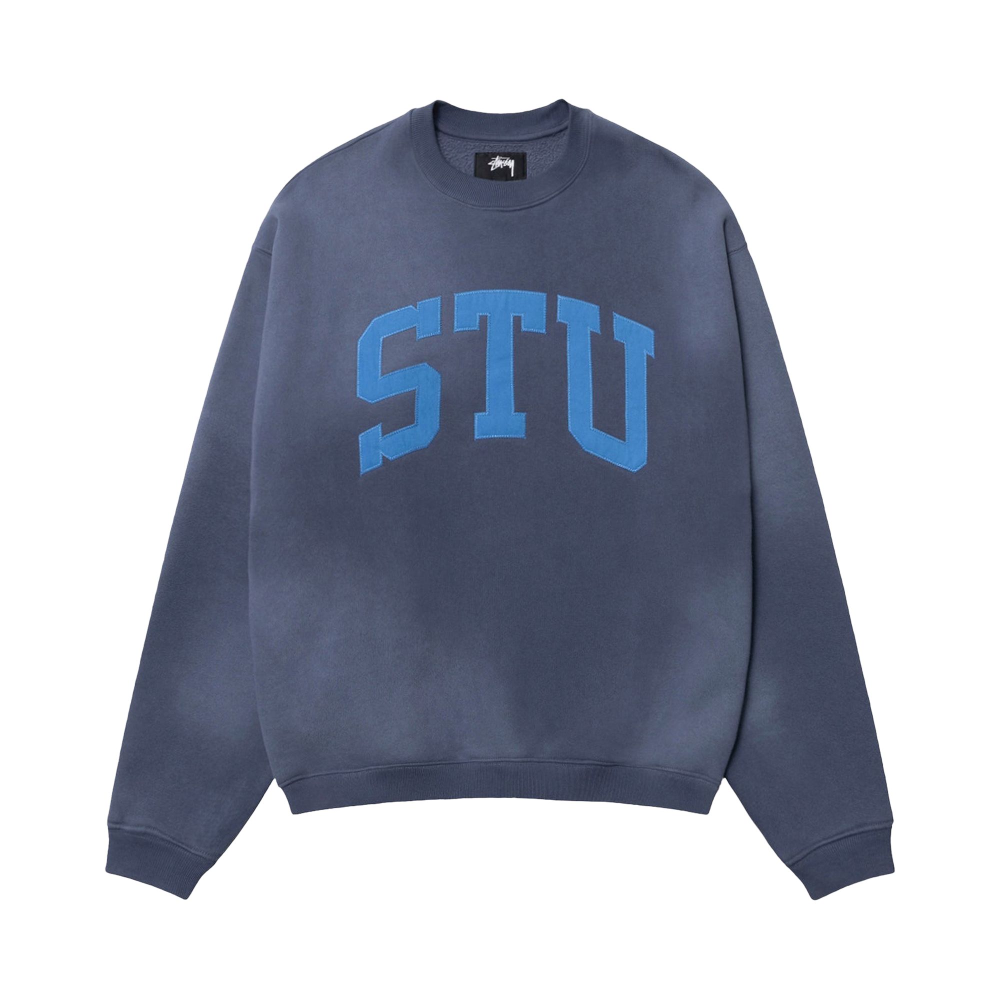 Pre-owned Stussy Stu Appliqué Crew 'blue' | Men's Size M