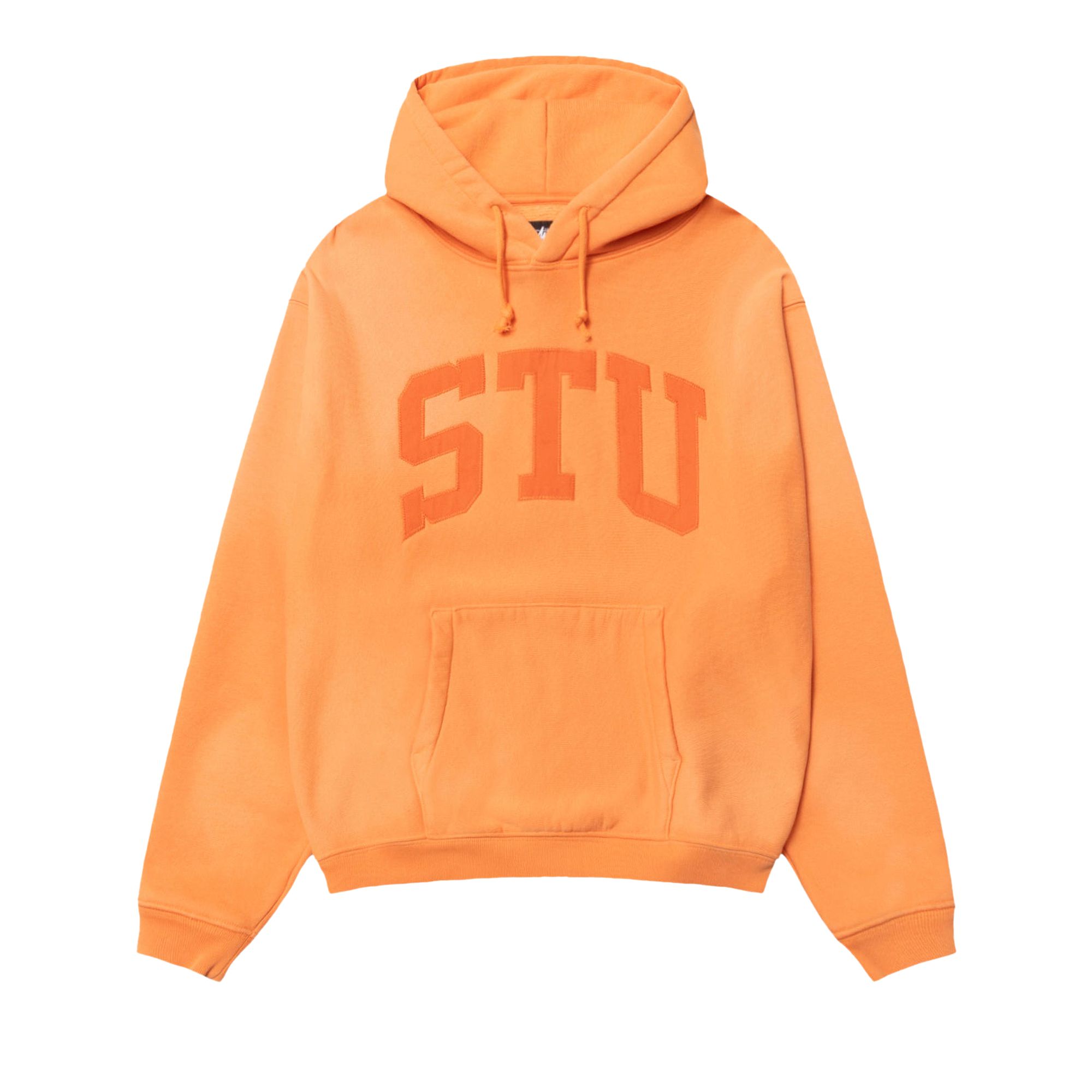 Pre-owned Stussy Stu Appliqué Hoodie 'orange' | Men's Size Xxl