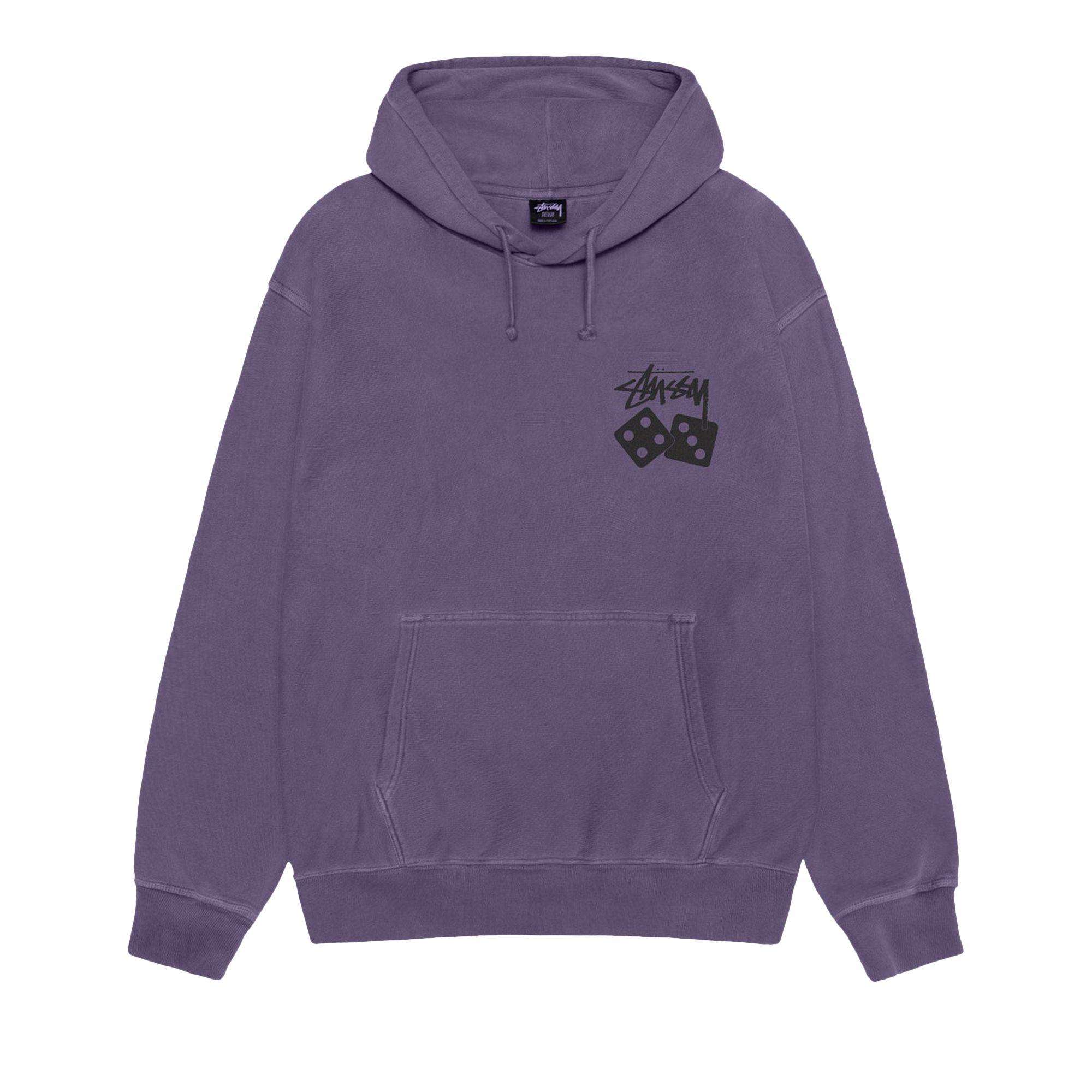 Pre-owned Stussy Dice Hoodie Pigment Dyed 'grape' | Purple | Men's Size L