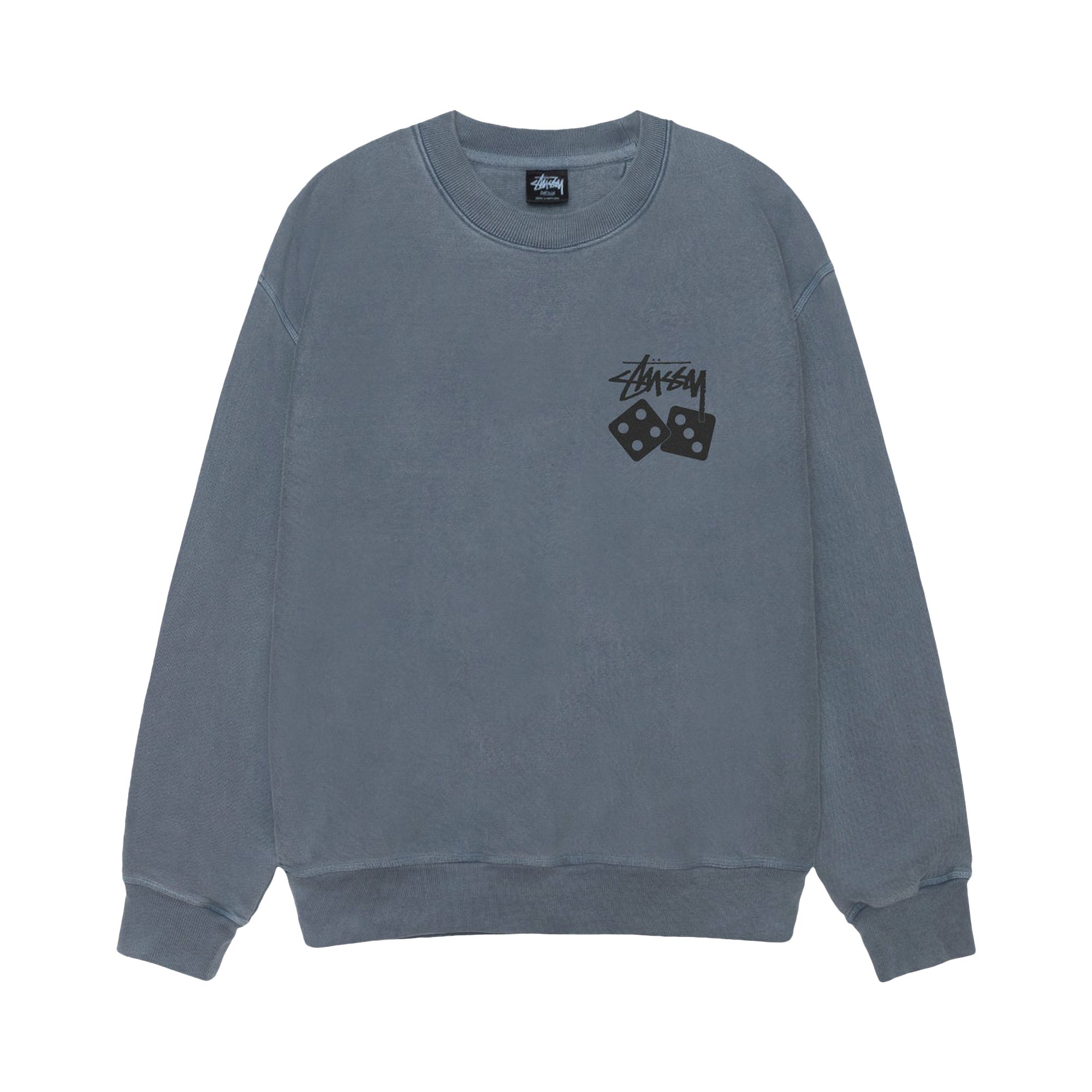 Pre-owned Stussy Dice Crew Pigment Dyed 'navy' | Blue | Men's Size L