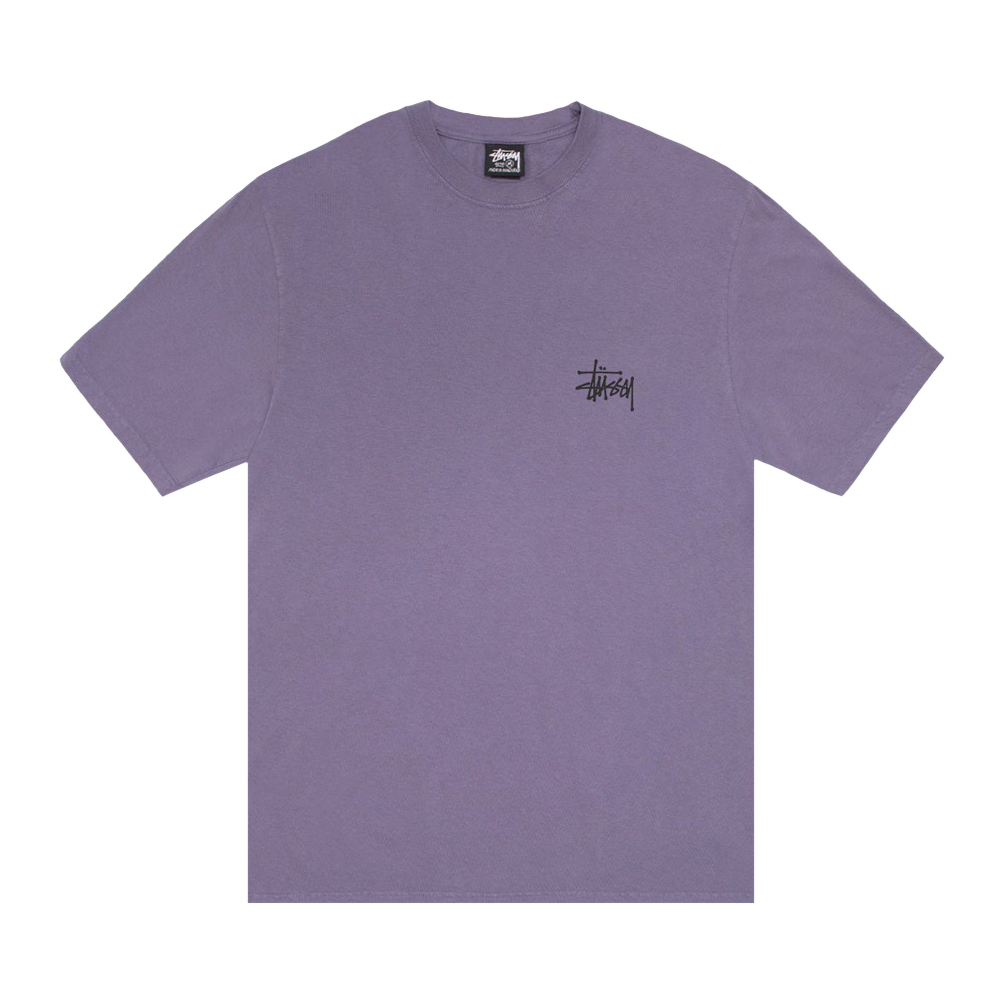 Pre-owned Stussy Basic Tee Pigment Dyed 'grape' | Purple | Men's Size Xl