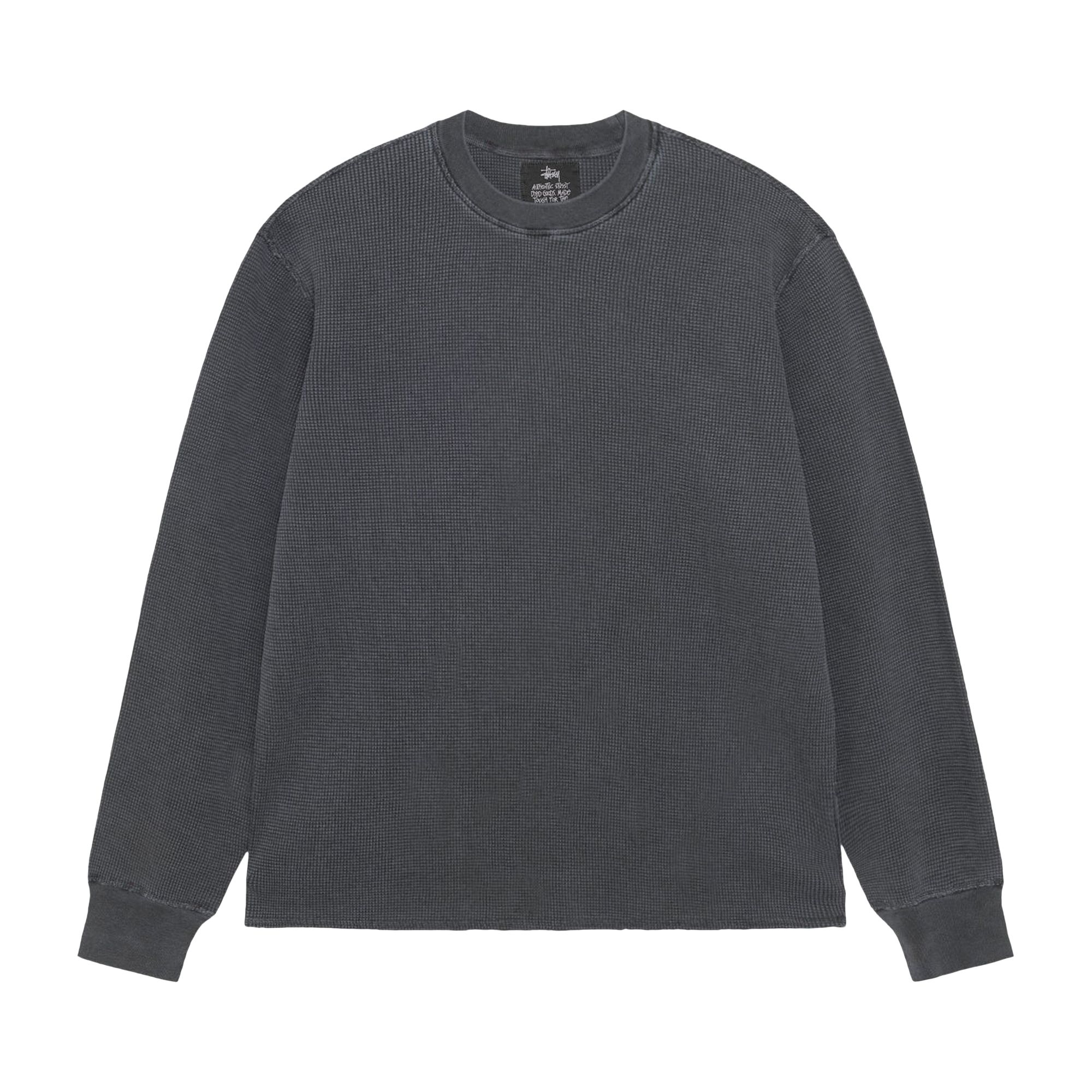 Pre-owned Stussy Garment Dyed Long-sleeve Thermal 'faded Black' | Men's Size L