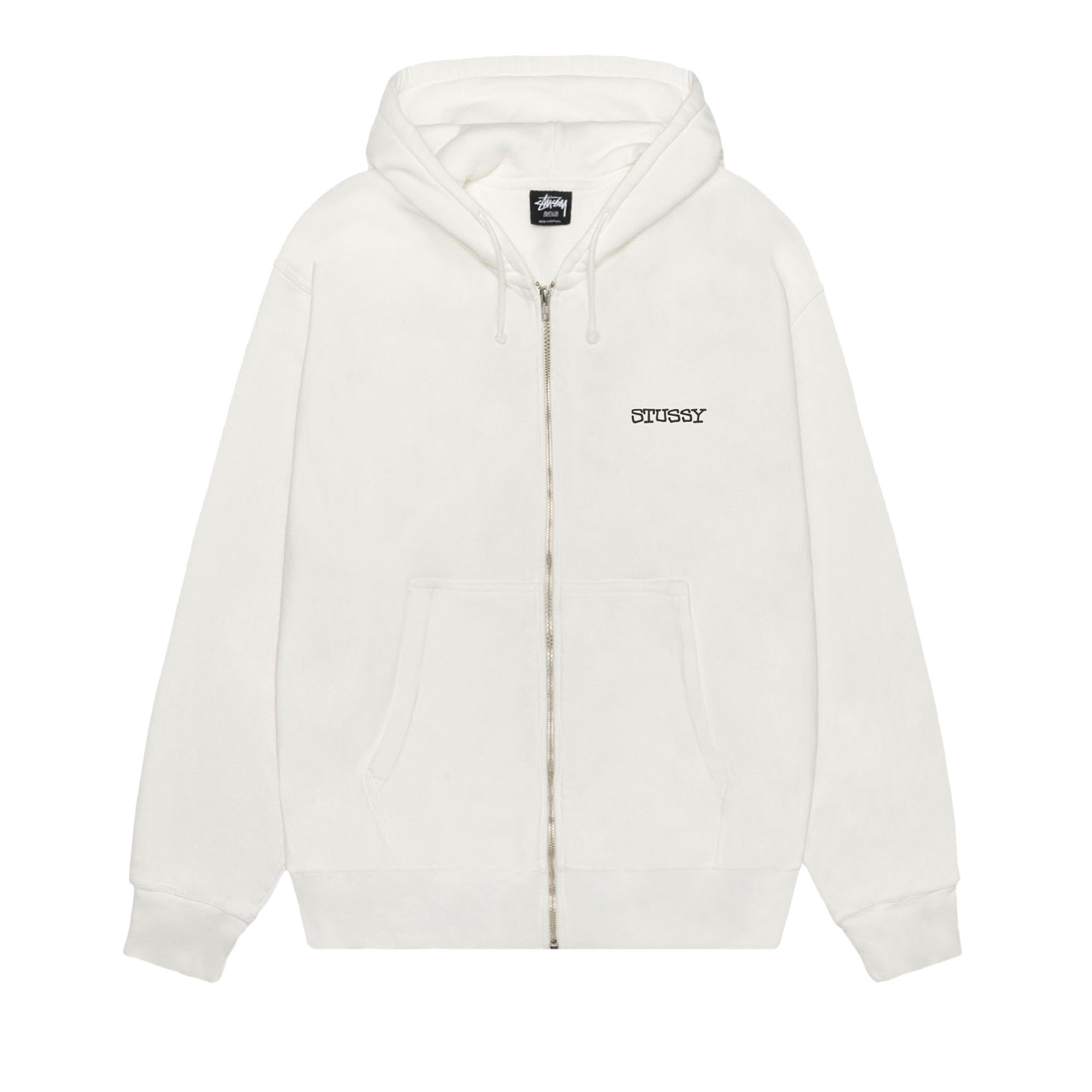 Pre-owned Stussy Jumbo Zip Hoodie Pigment Dyed 'natural' | Cream | Men's Size M