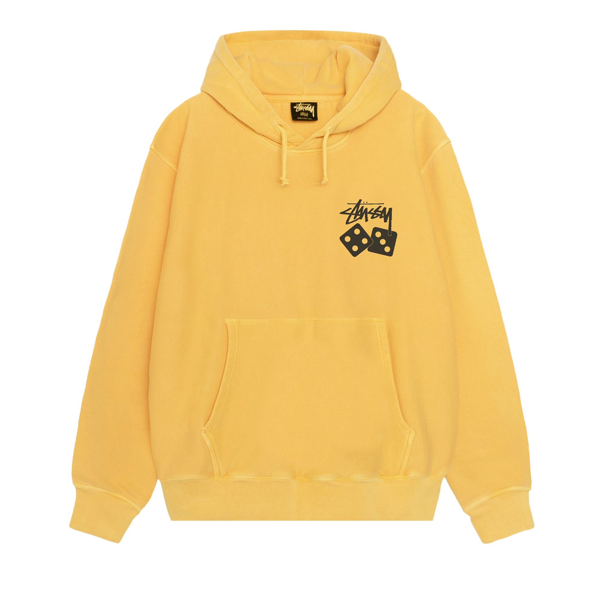 Pre-owned Stussy Dice Hoodie Pigment Dyed 'yellow' | Men's Size M