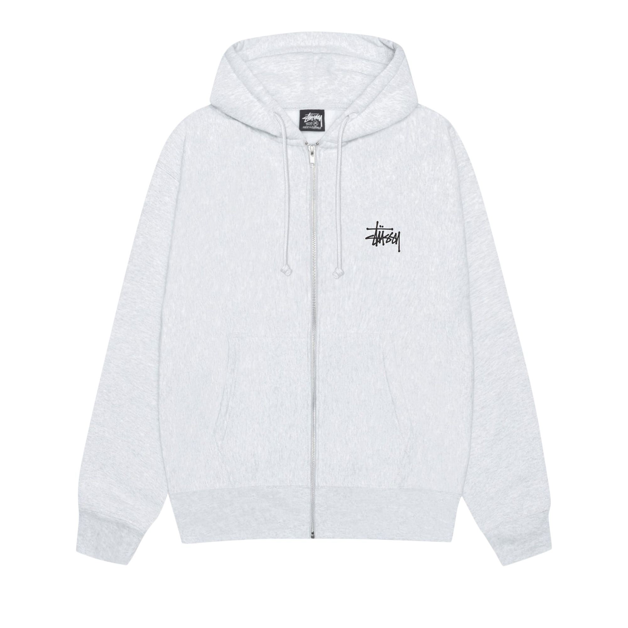 Pre-owned Stussy Basic Zip Hoodie 'ash Heather' | Grey | Men's Size Xl