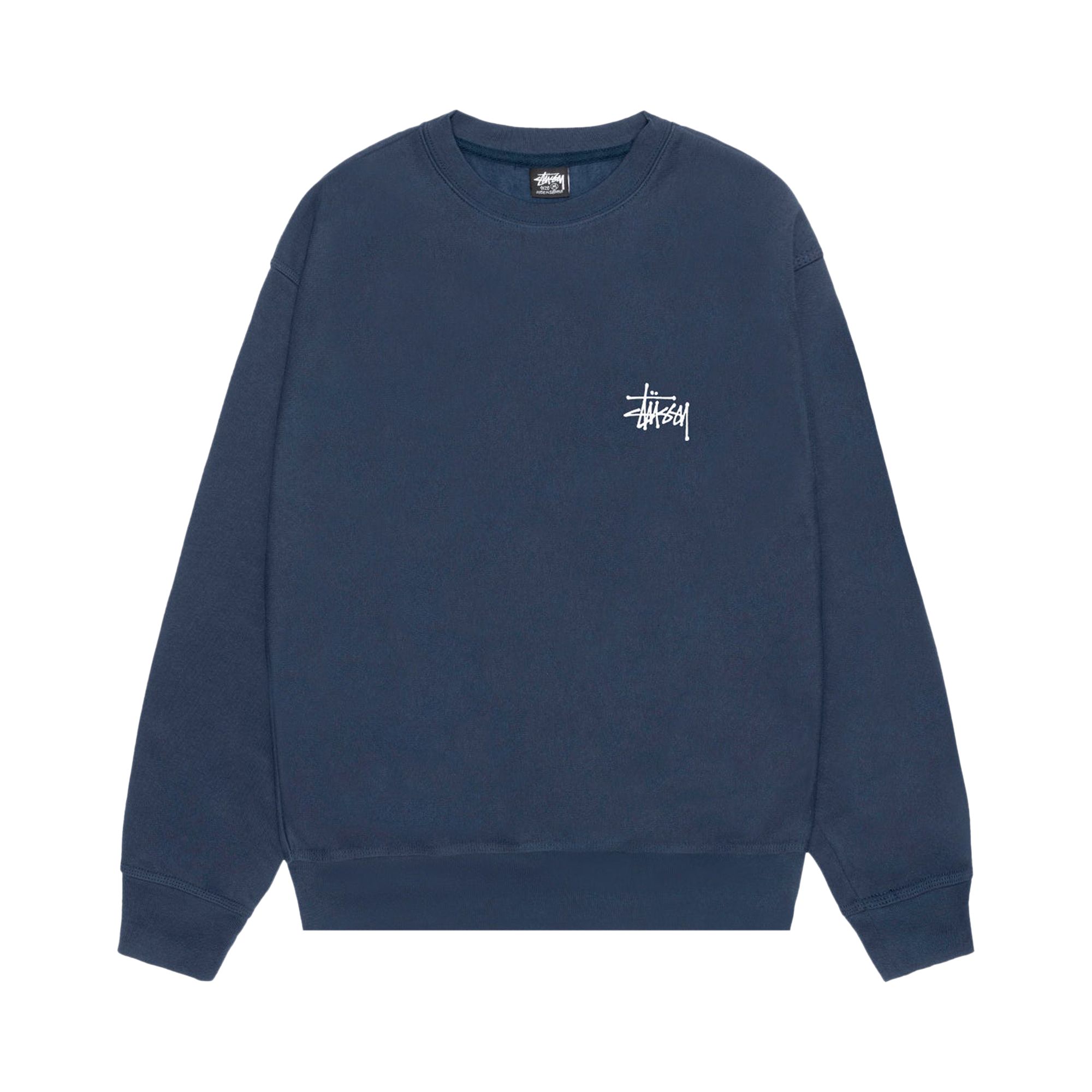 Pre-owned Stussy Basic Crew 'navy' | Blue | Men's Size L