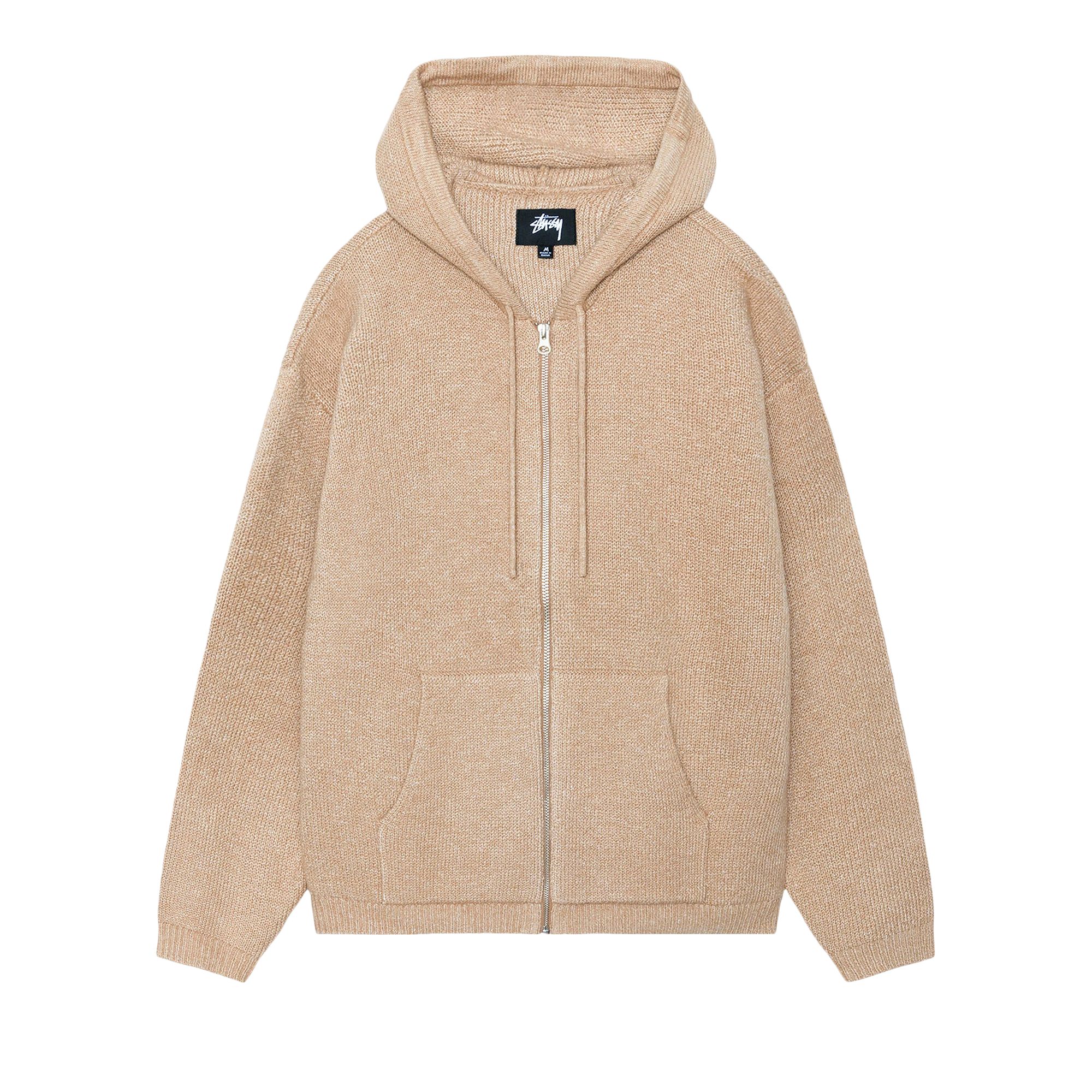 Pre-owned Stussy Hooded Zip Sweater 'camel' | Brown | Men's Size Xl