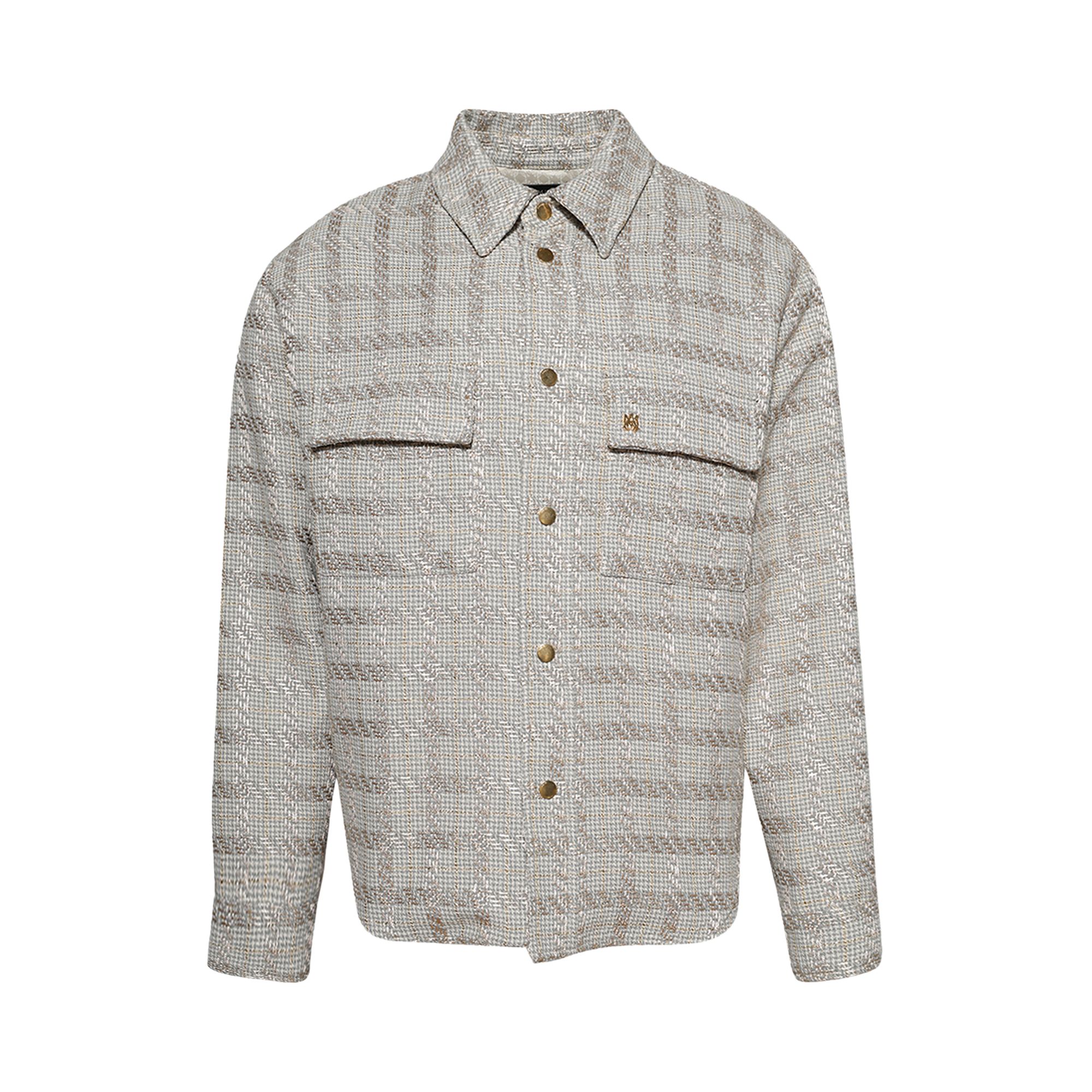 Pre-owned Amiri Check Boucle Padded Overshirt 'pale Mint' | Green | Men's Size Xxl