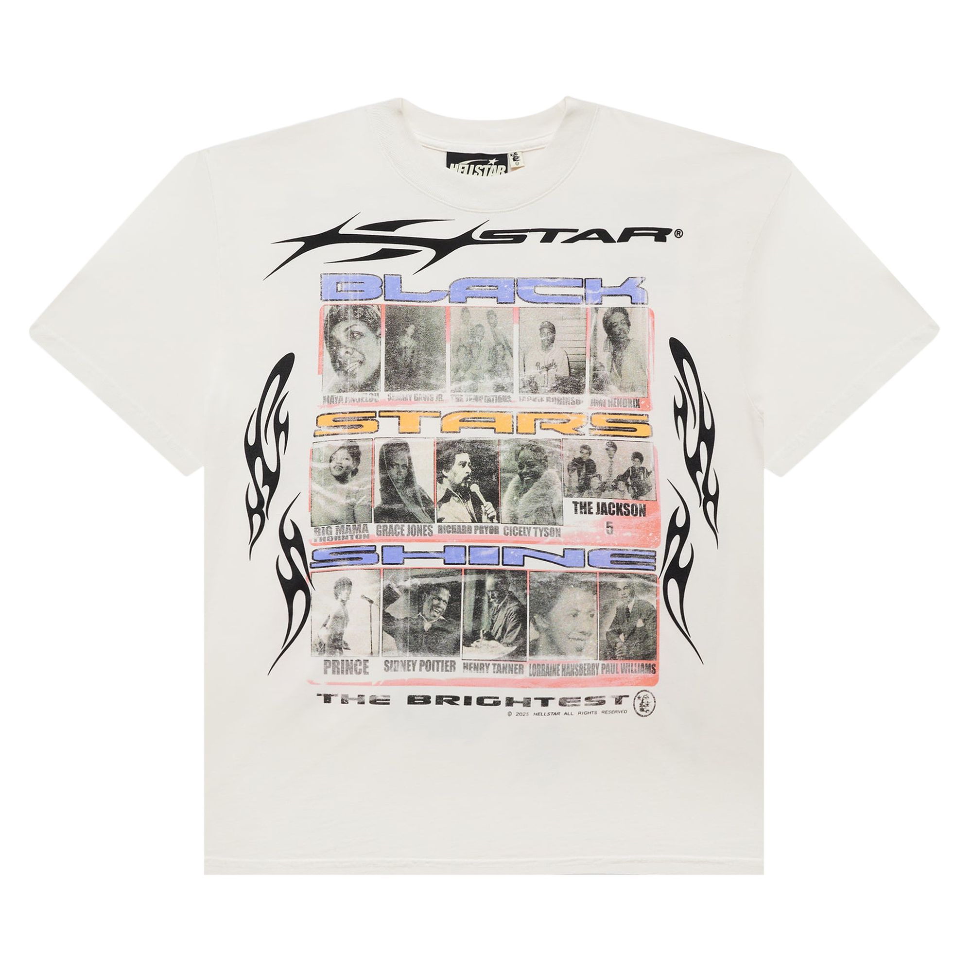 Pre-owned Hellstar Black Stars T-shirt 'white' | Men's Size L