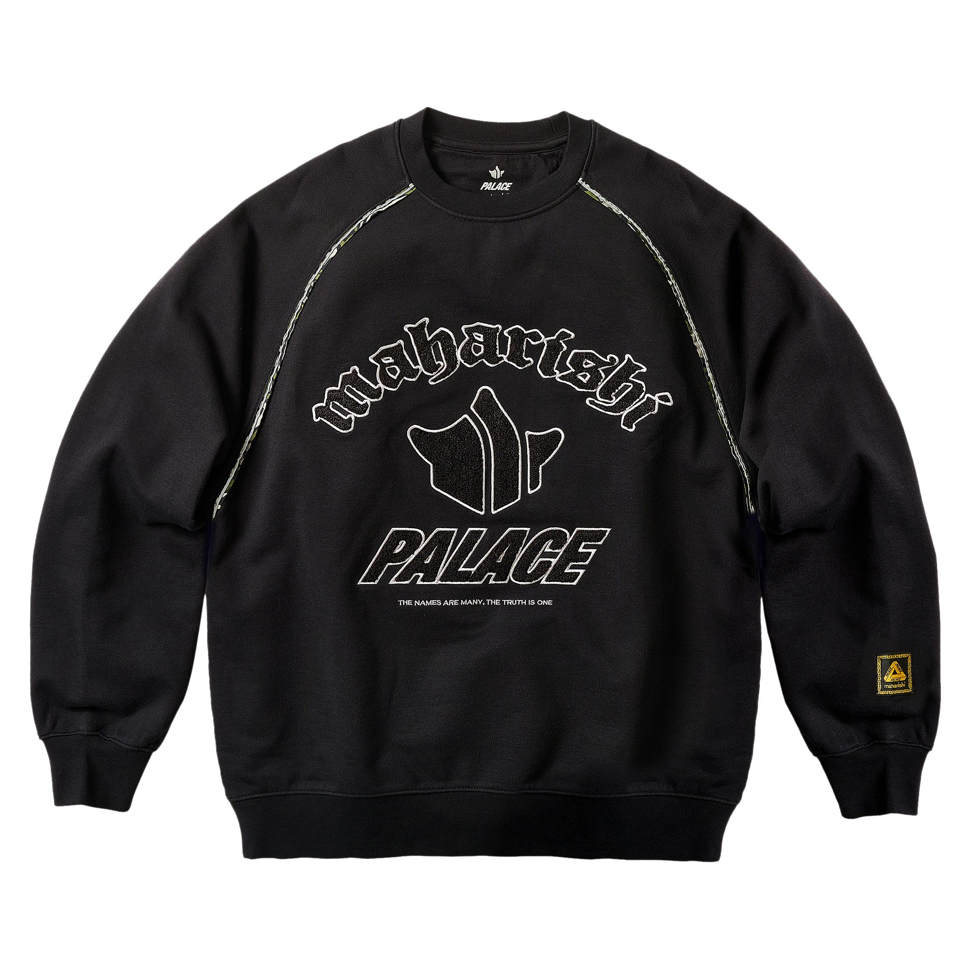 Pre-owned Palace X Maharishi Temple Script Crew 'black' | Men's Size L