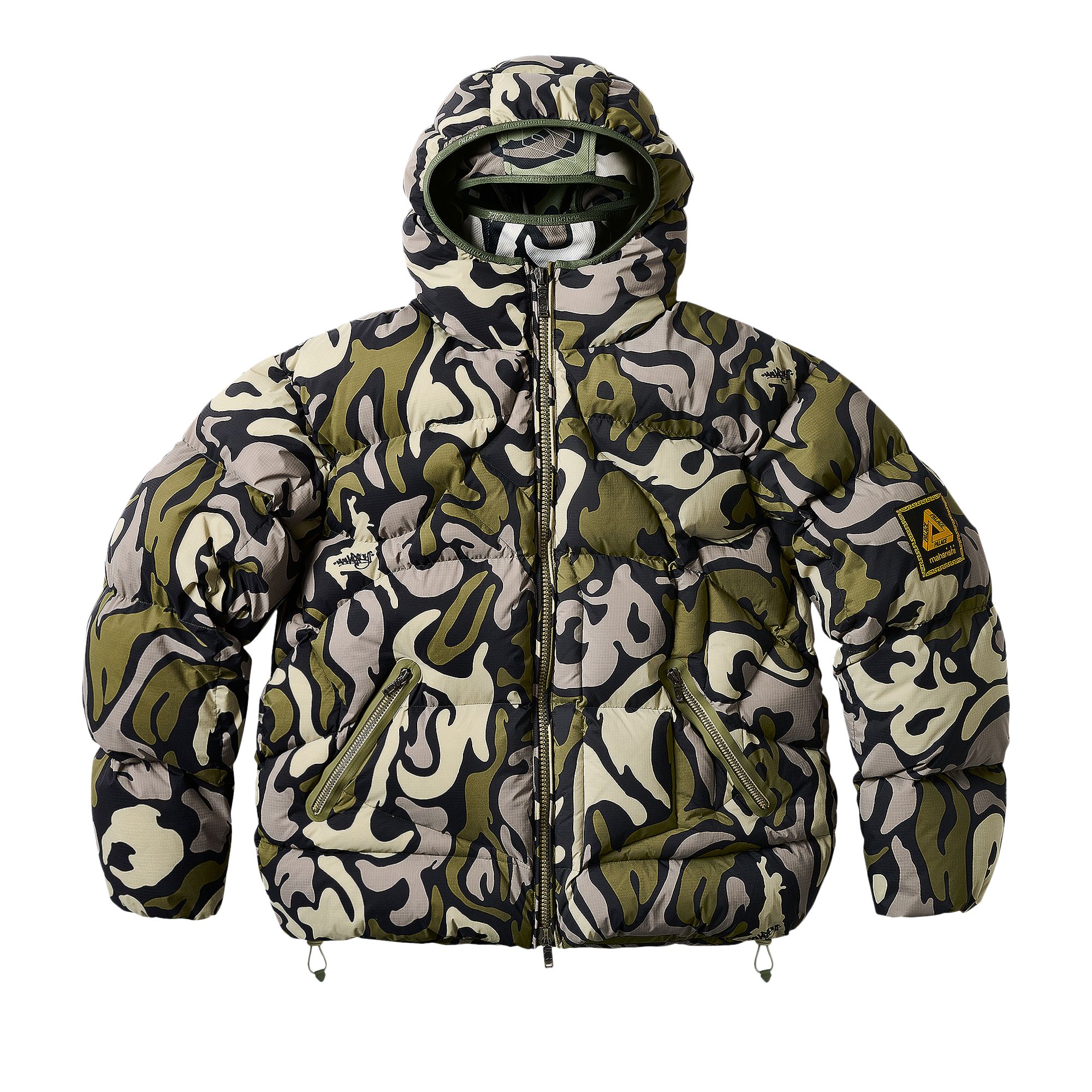 Pre-owned Palace X Maharishi Temple Puffa Jacket 'dpm Kor Om' | Multi-color | Men's Size Xl