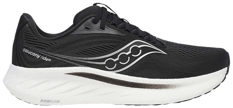 Saucony Ride 18 Wide Black White