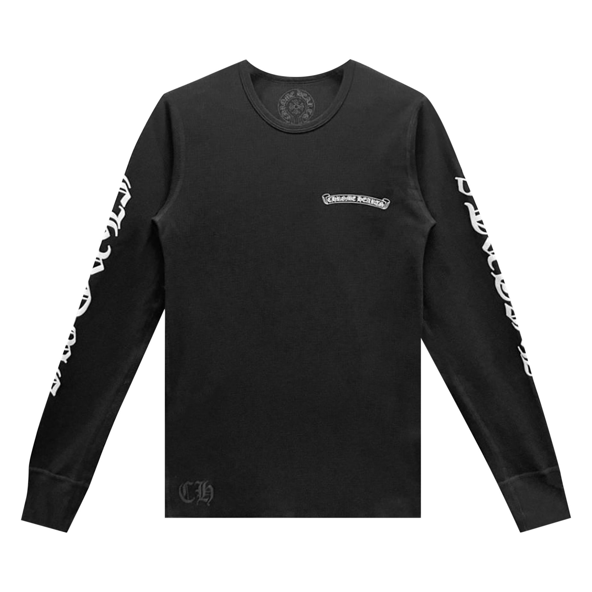 Pre-owned Chrome Hearts Scroll Logo Long-sleeve Thermal T-shirt 'black' | Men's Size Xxl