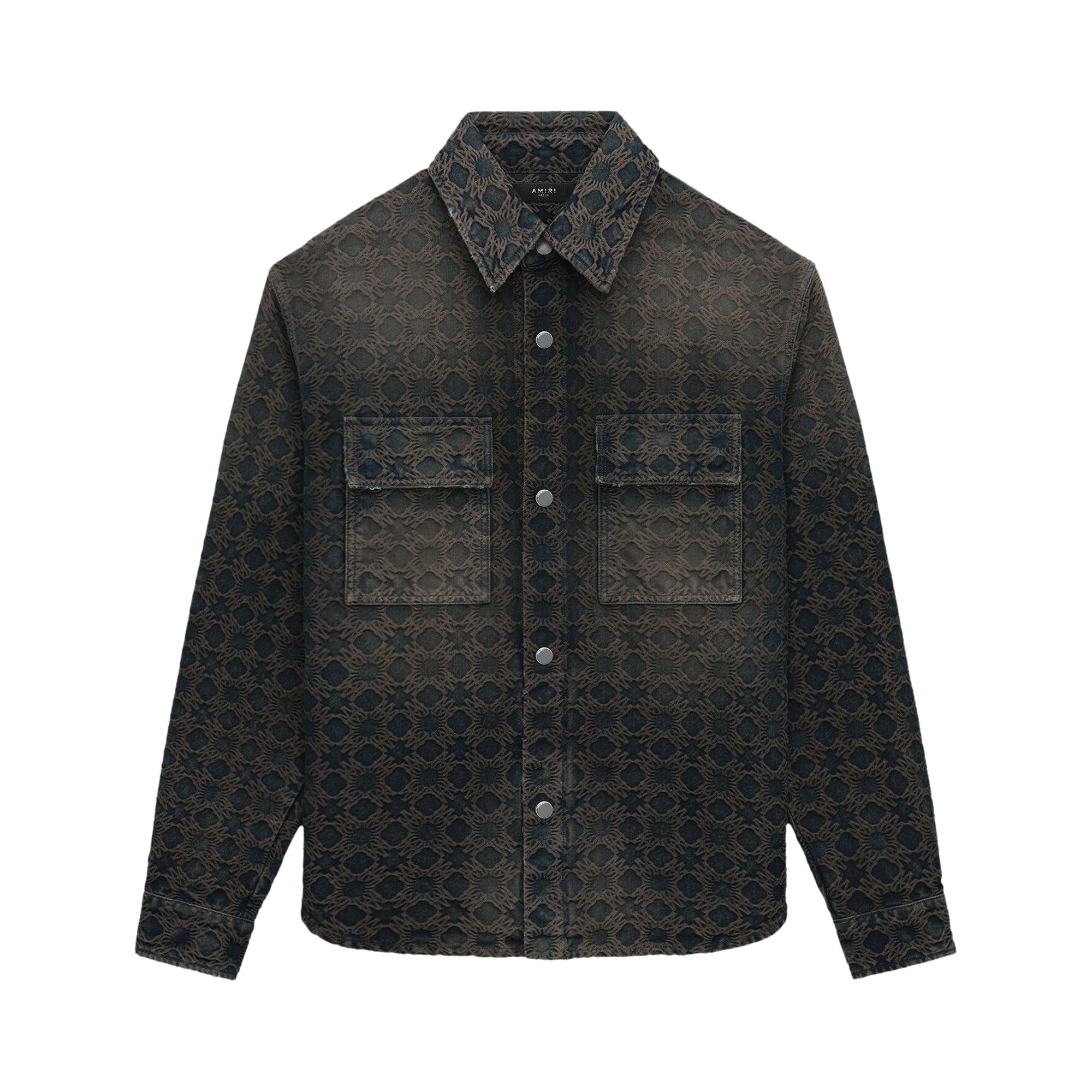 Pre-owned Amiri Ma Quad Jacquard Overshirt 'midnight Indigo' | Blue | Men's Size Xl