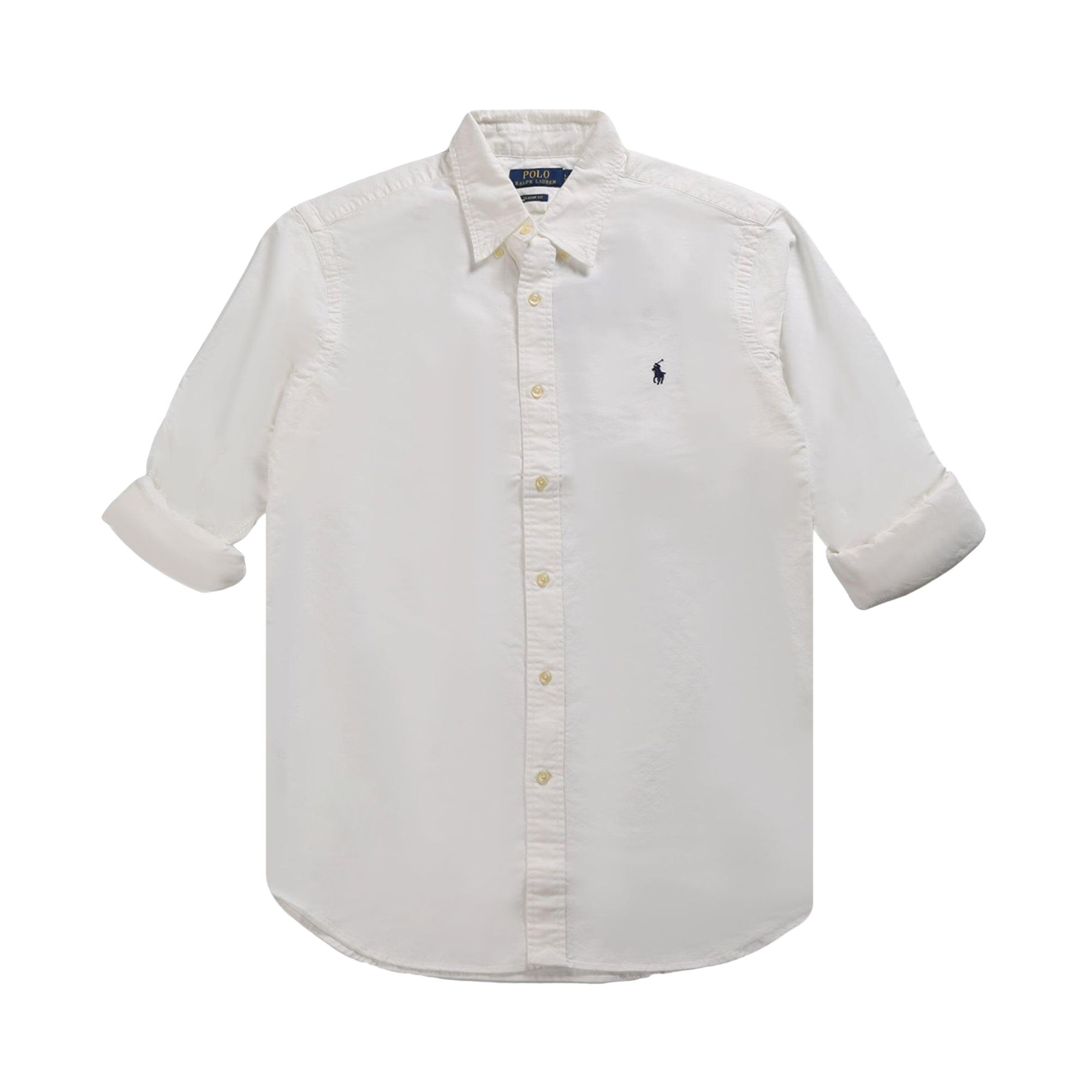 Pre-owned Polo Ralph Lauren Long-sleeve Logo Embroidered Oxford Shirt 'white' | Men's Size Xl