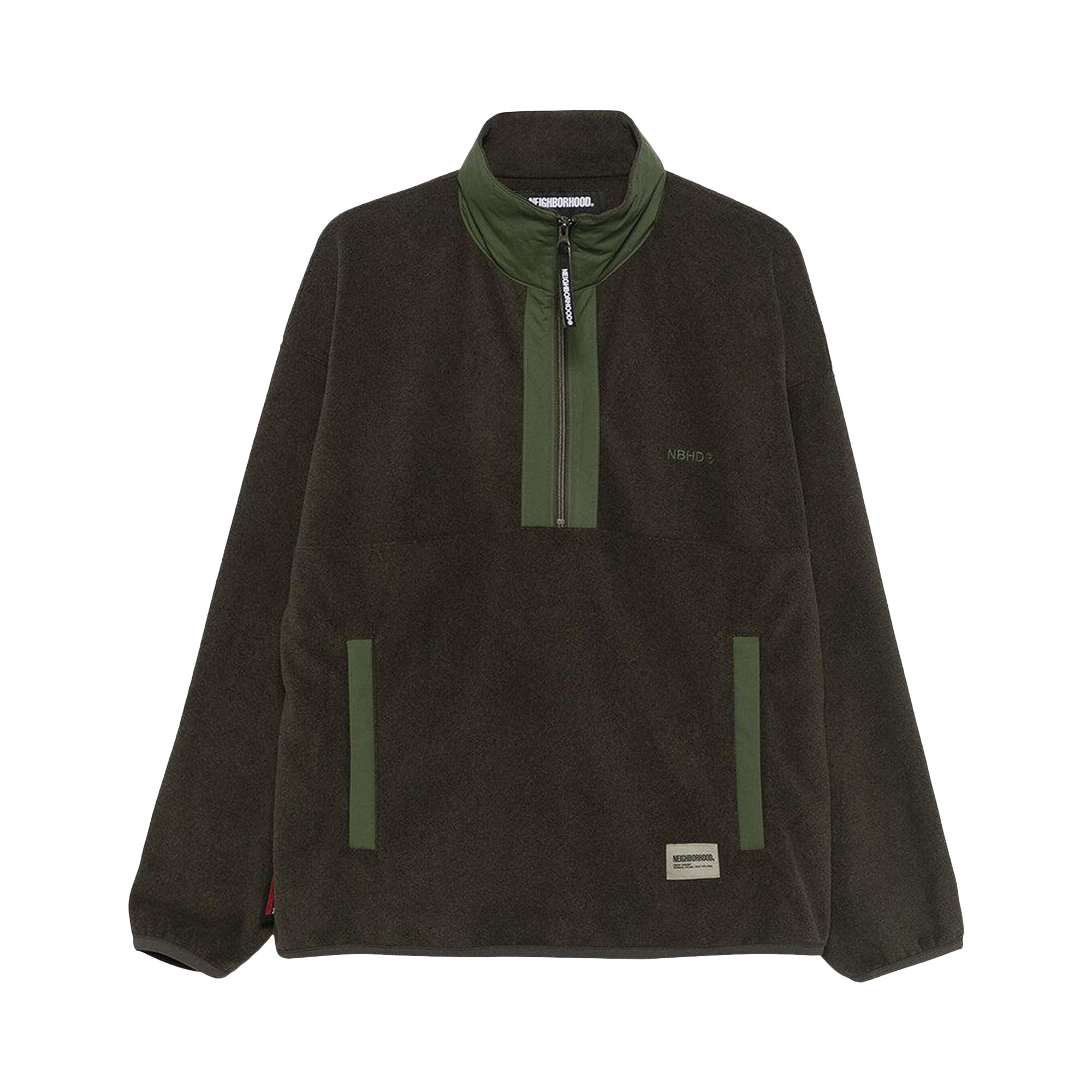 Pre-owned Neighborhood Half-zip Fleece Pullover 'olive Drab' | Green | Men's Size L