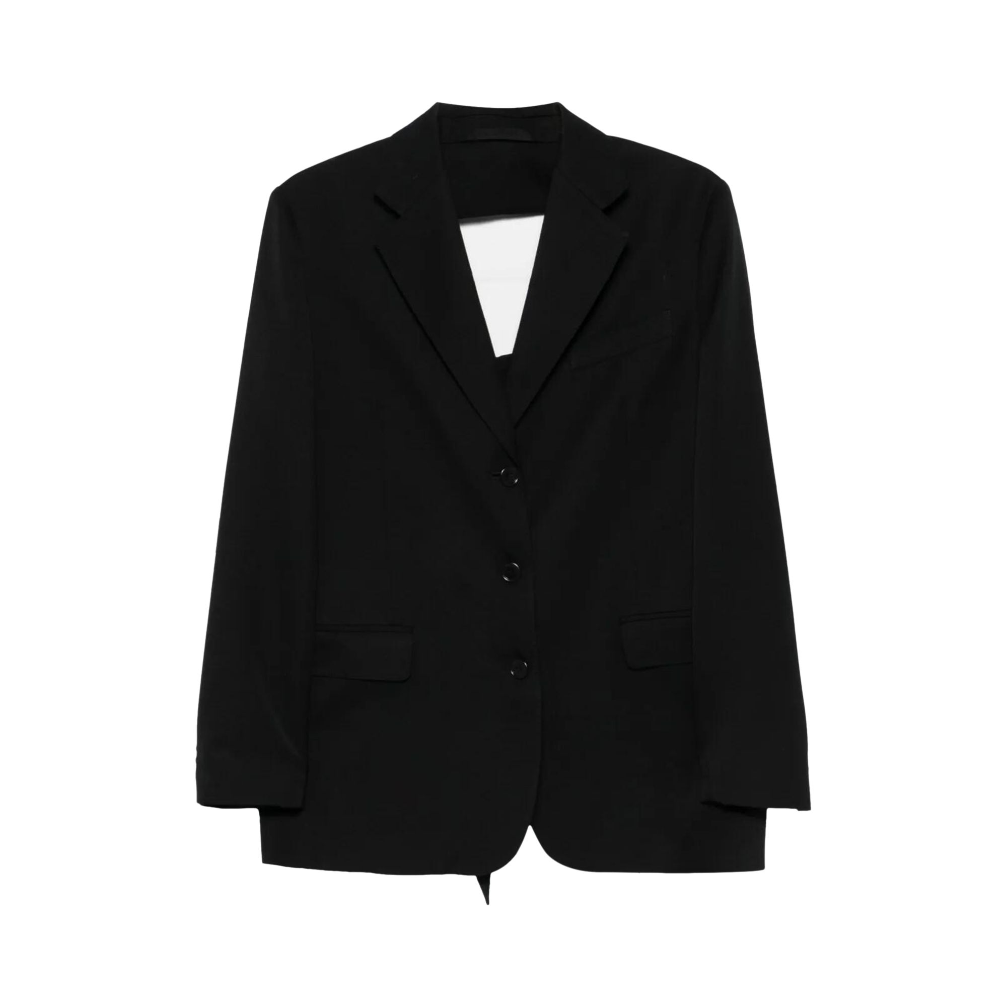 Pre-owned Simone Rocha Back Cut Out Bow Detail Jacket 'black' | Women's Size 8