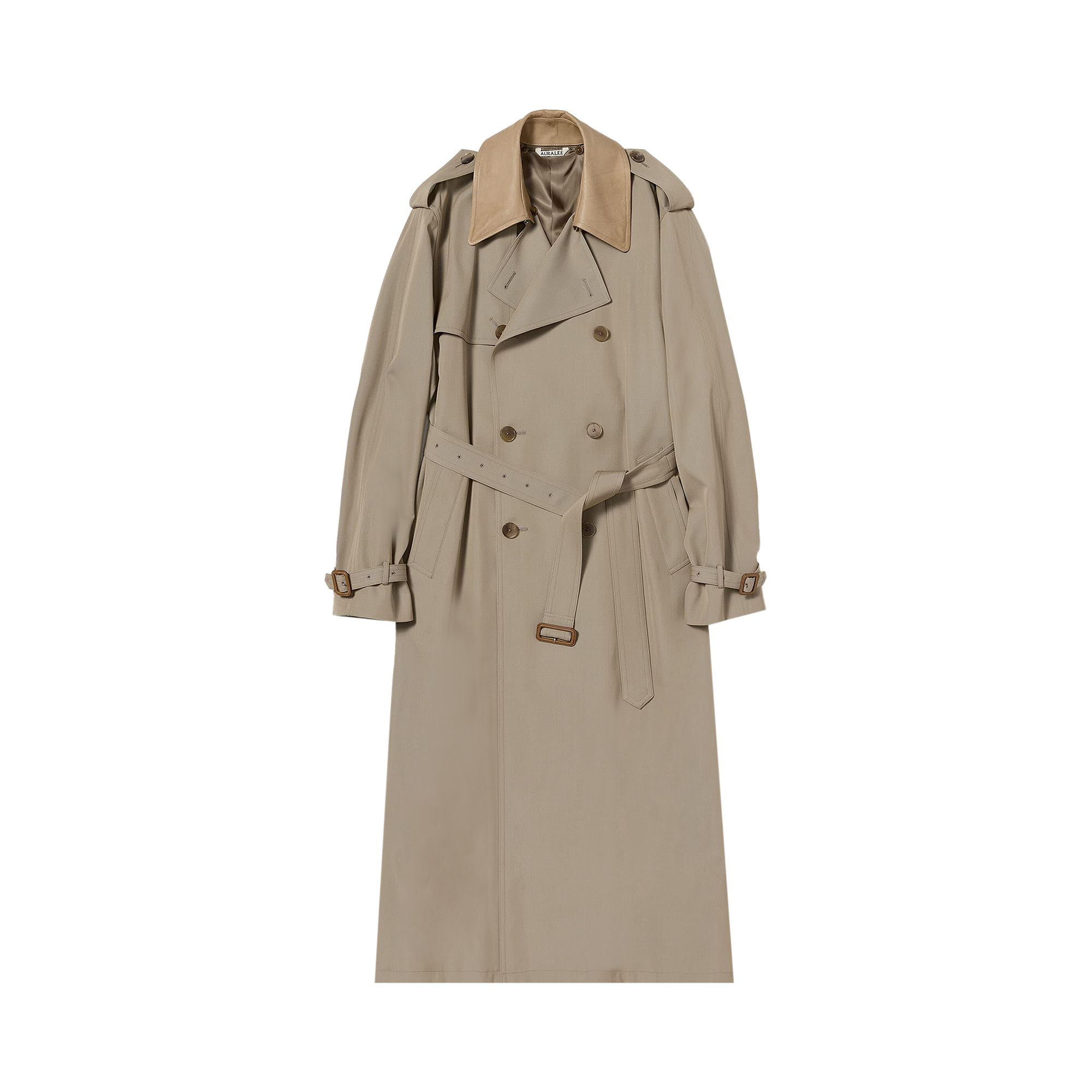 Pre-owned Auralee Wool Trench Coat 'khaki Beige' | Tan | Women's Size 1