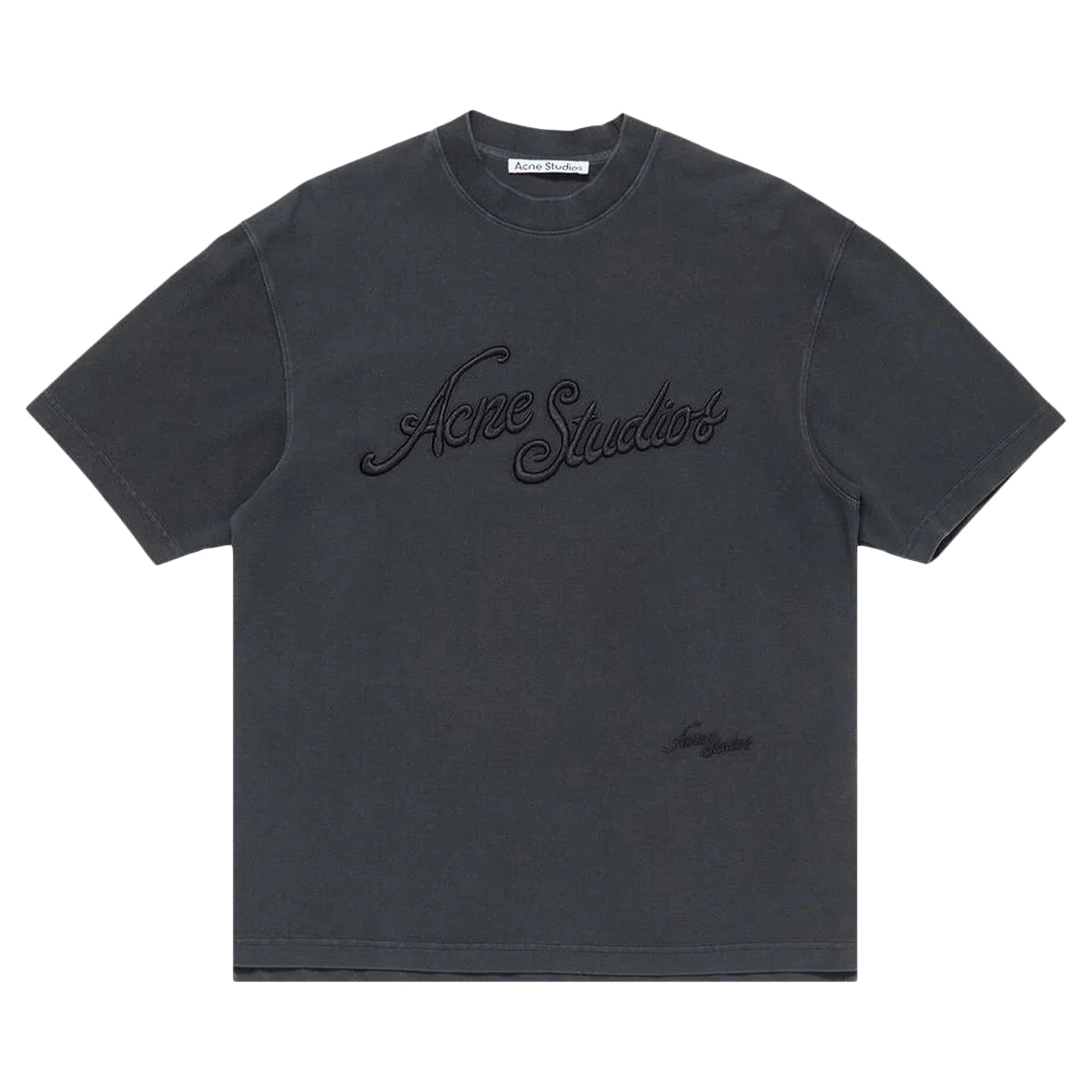 Pre-owned Acne Studios Logo Lettering T-shirt 'faded Black' | Men's Size M