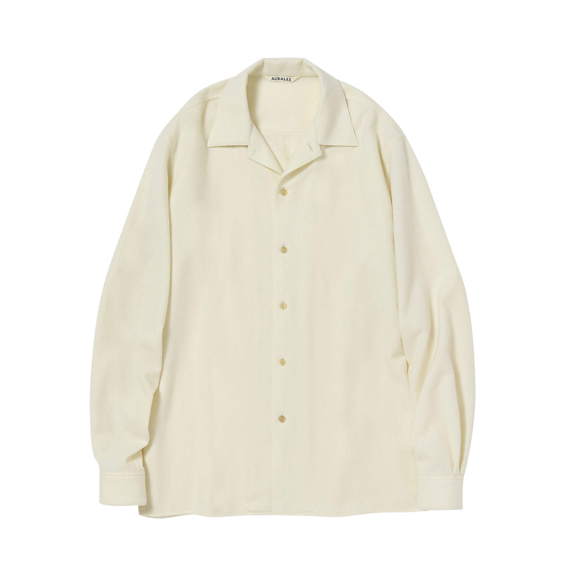 Pre-owned Auralee Cashmere Button Up Blouse 'ivory White' | Women's Size 0