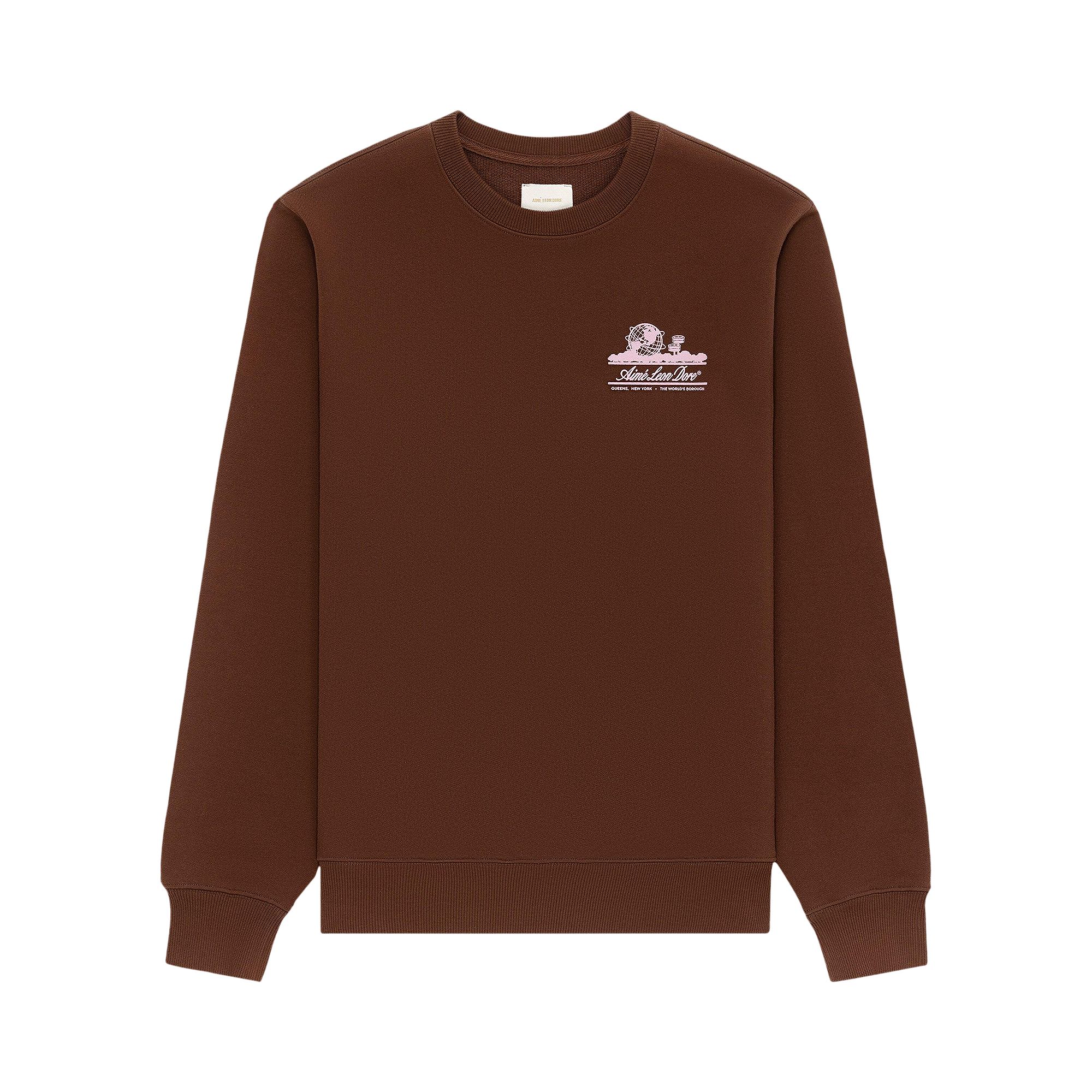 Pre-owned Aimé Leon Dore Unisphere Crewneck Sweatshirt 'potting Soil' | Brown | Men's Size Xl